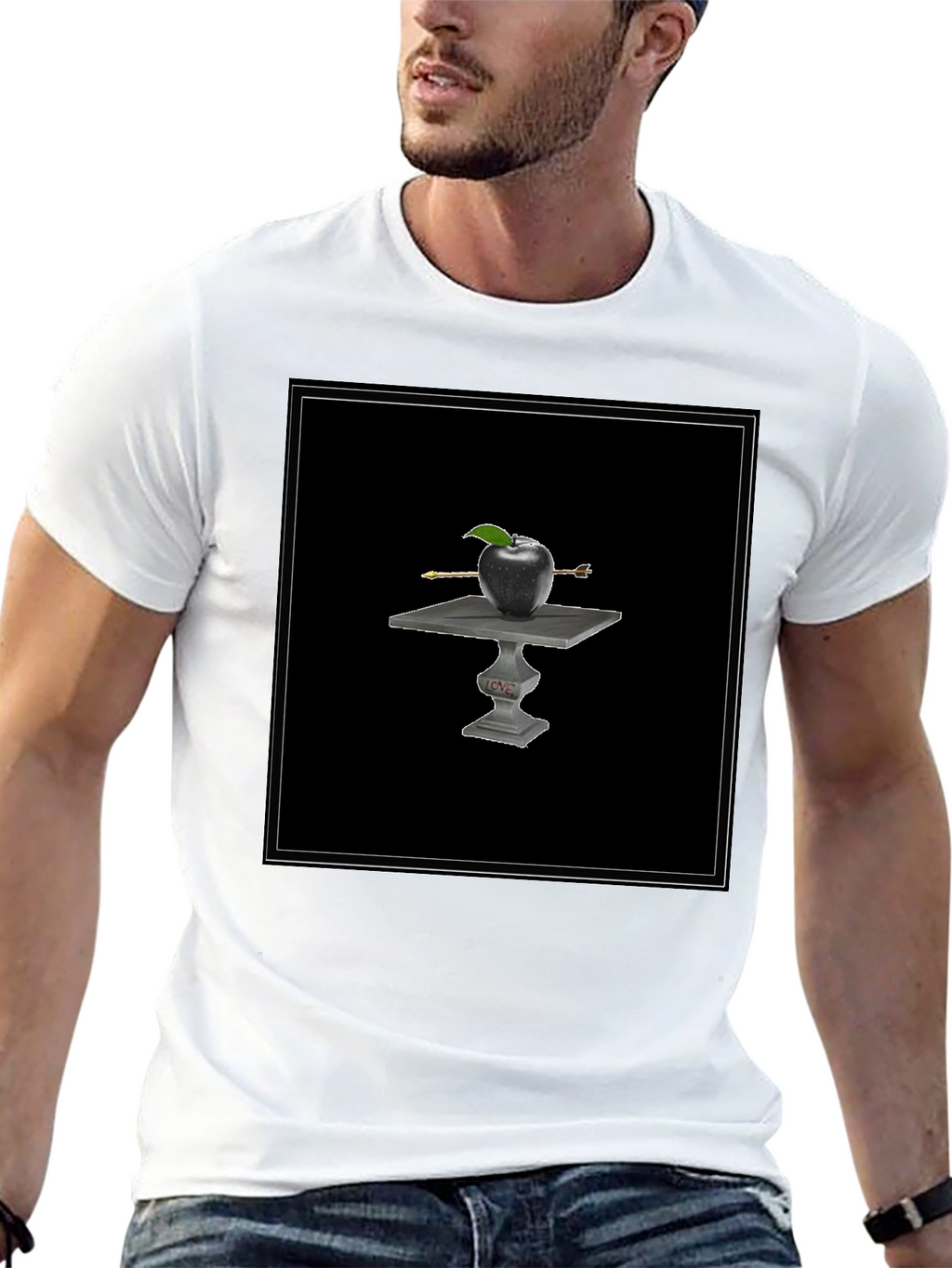 Apple Arrow Tee - Black Graphic T-Shirt