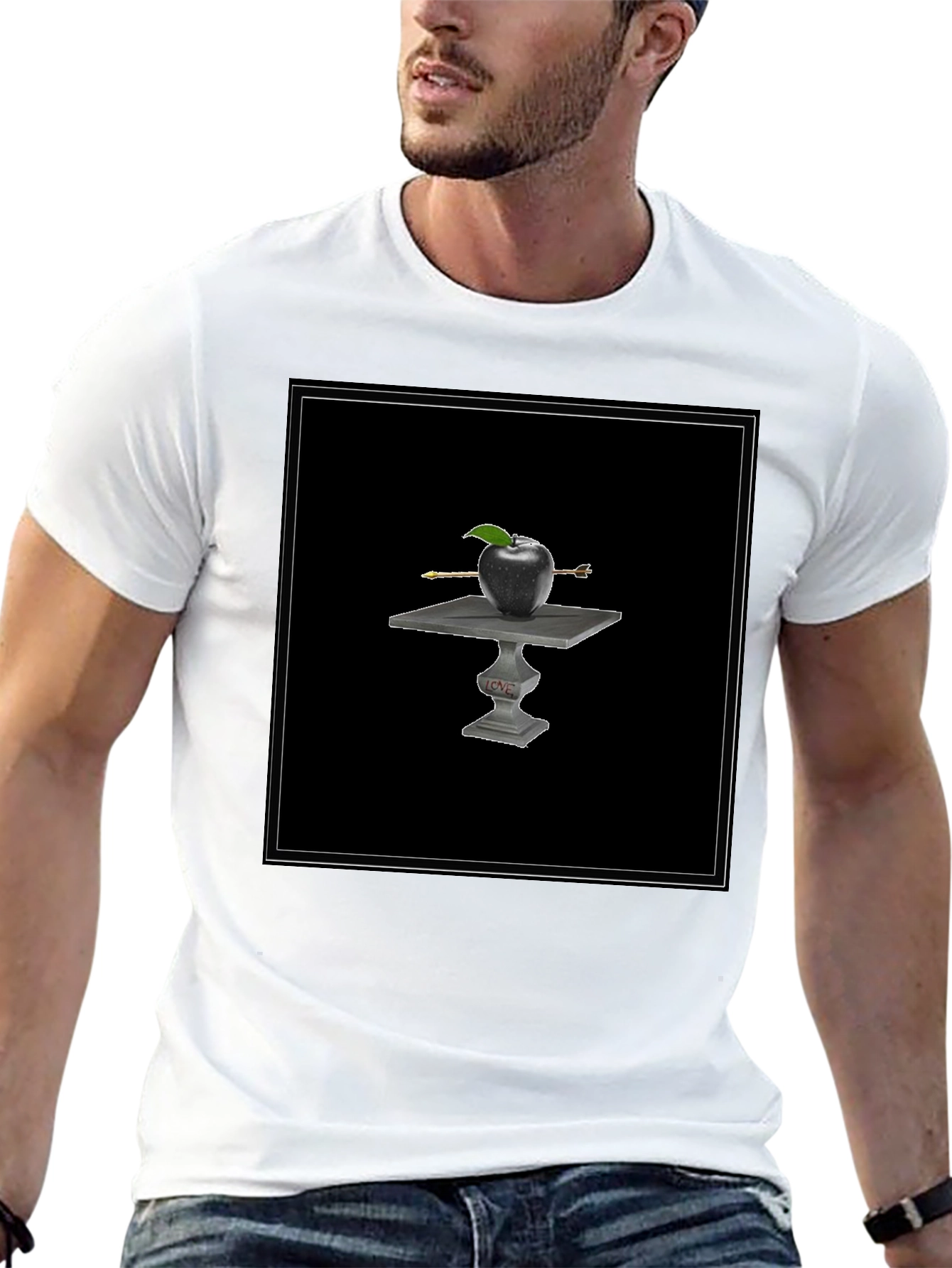 Apple Arrow Tee - Black Graphic T-Shirt