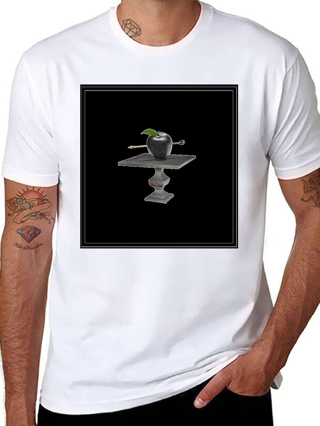 Apple Arrow Tee - Black Graphic T-Shirt