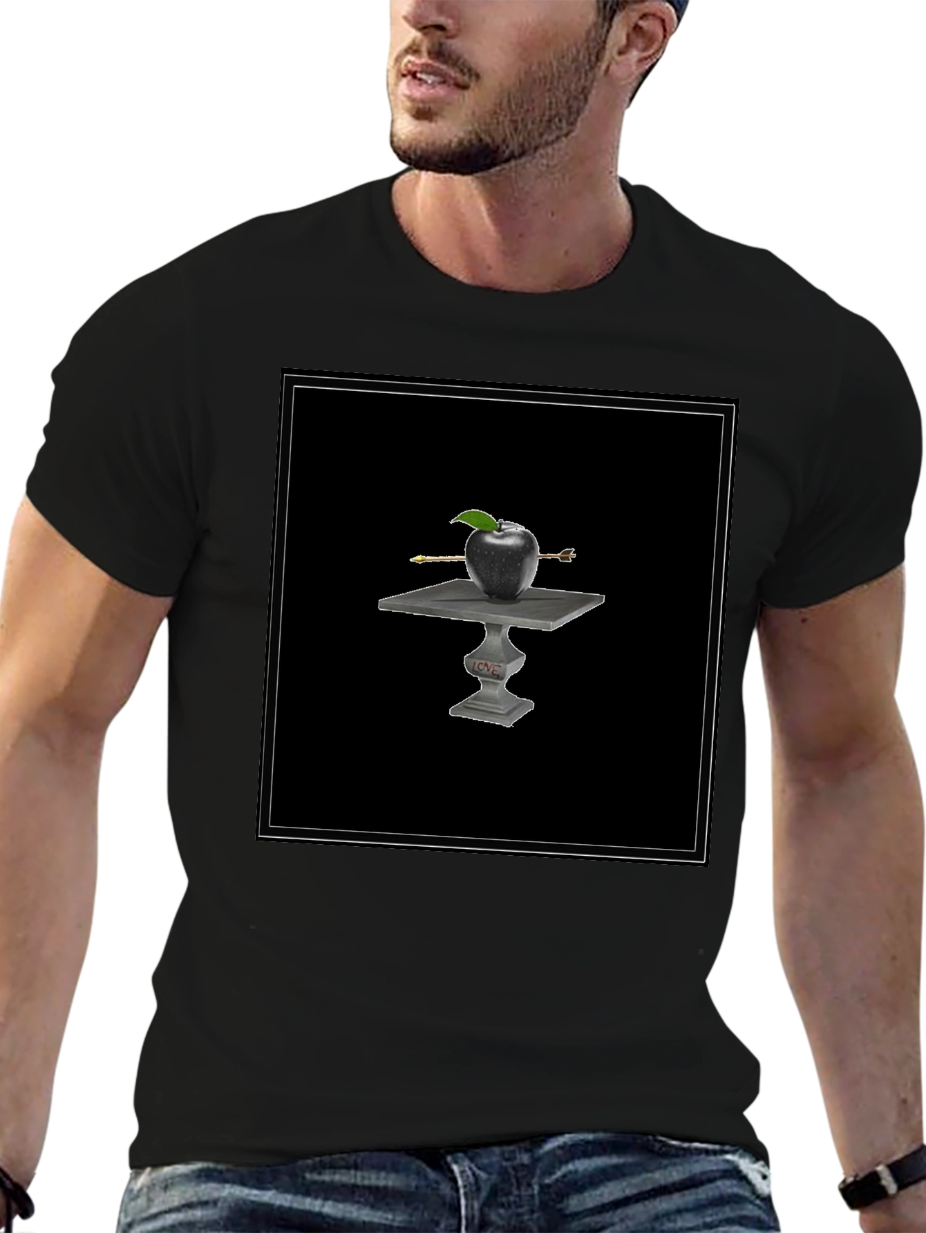 Apple Arrow Tee - Black Graphic T-Shirt