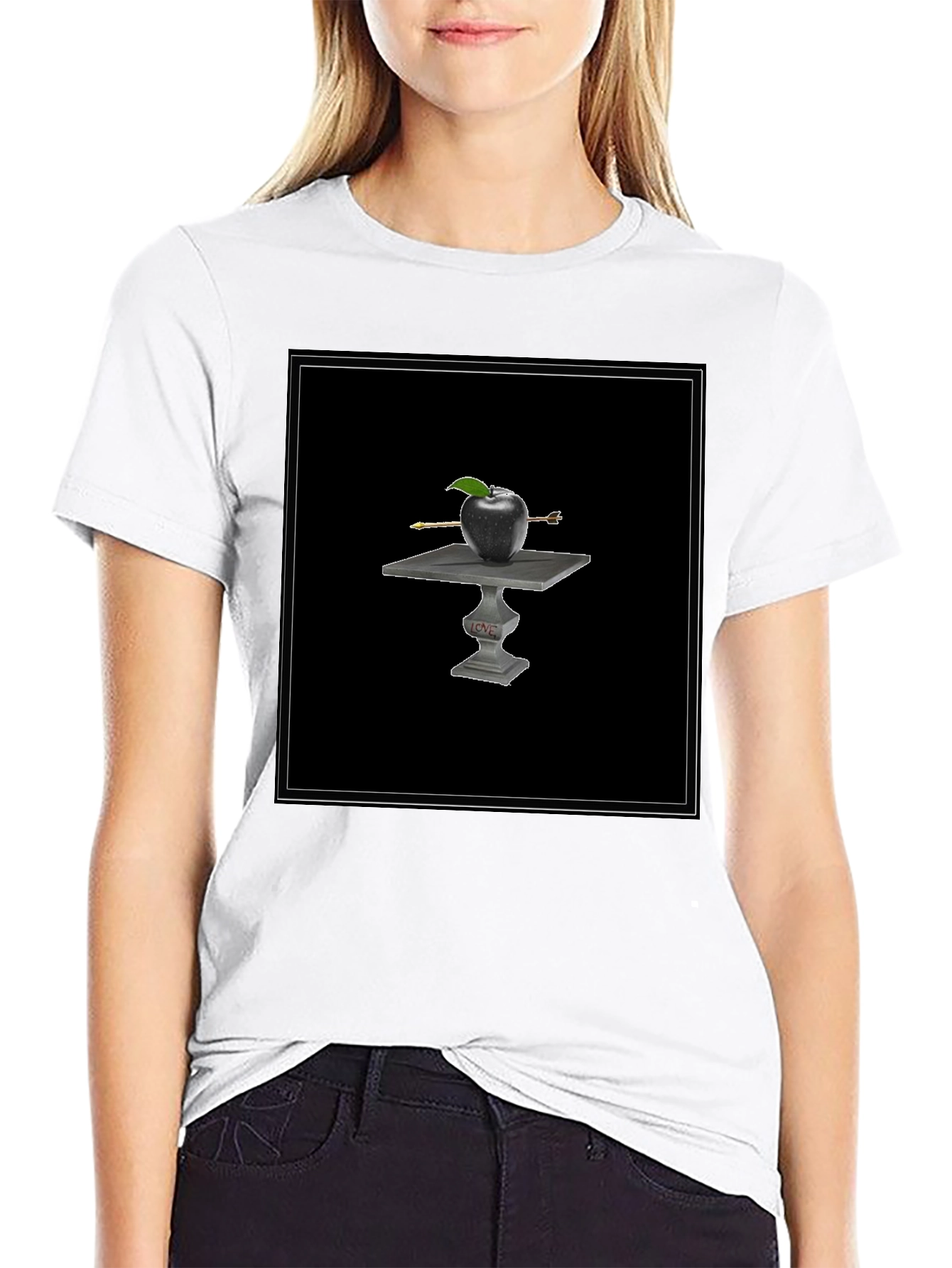 Apple Arrow Tee - Black Graphic T-Shirt