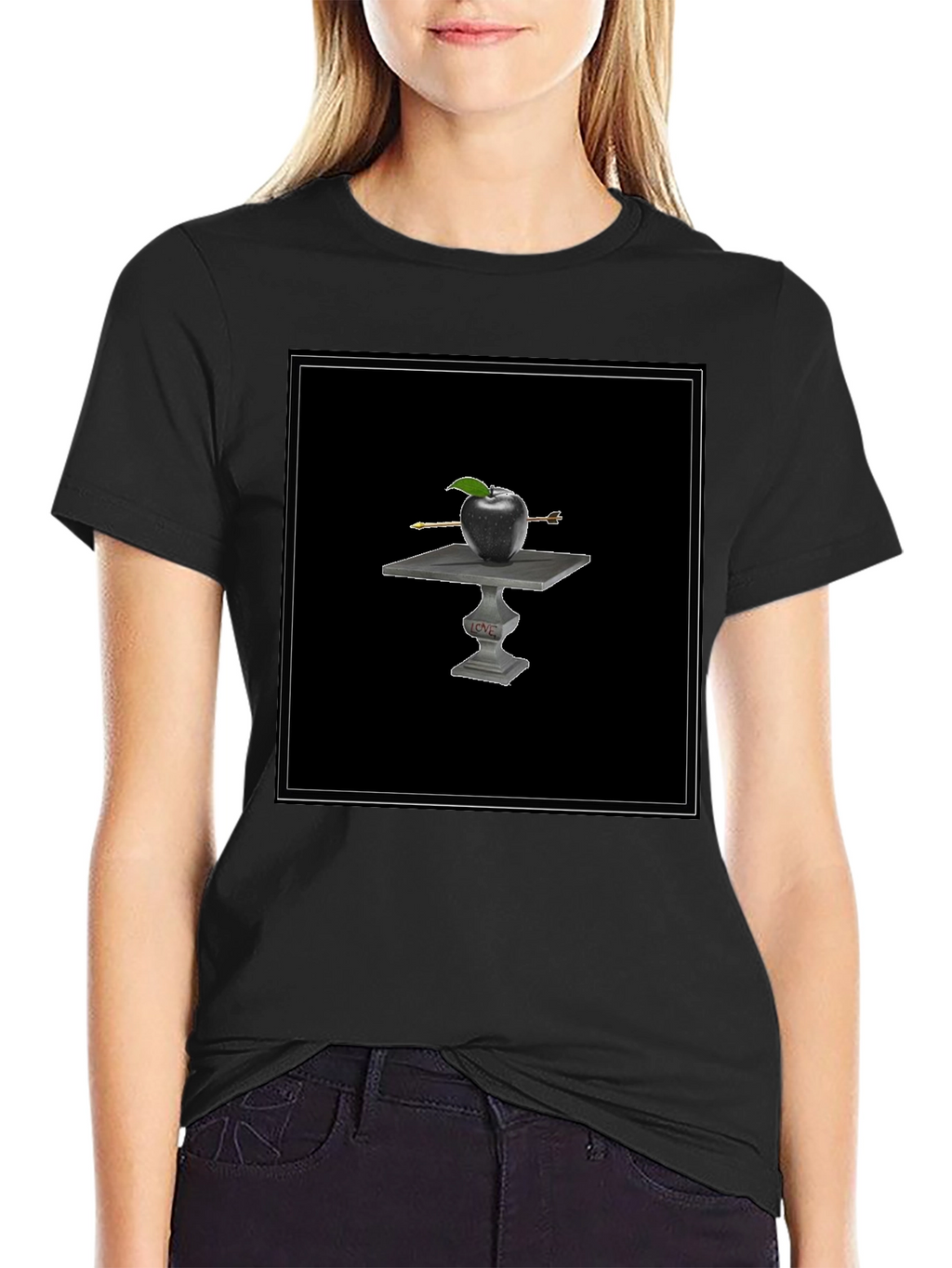 Apple Arrow Tee - Black Graphic T-Shirt
