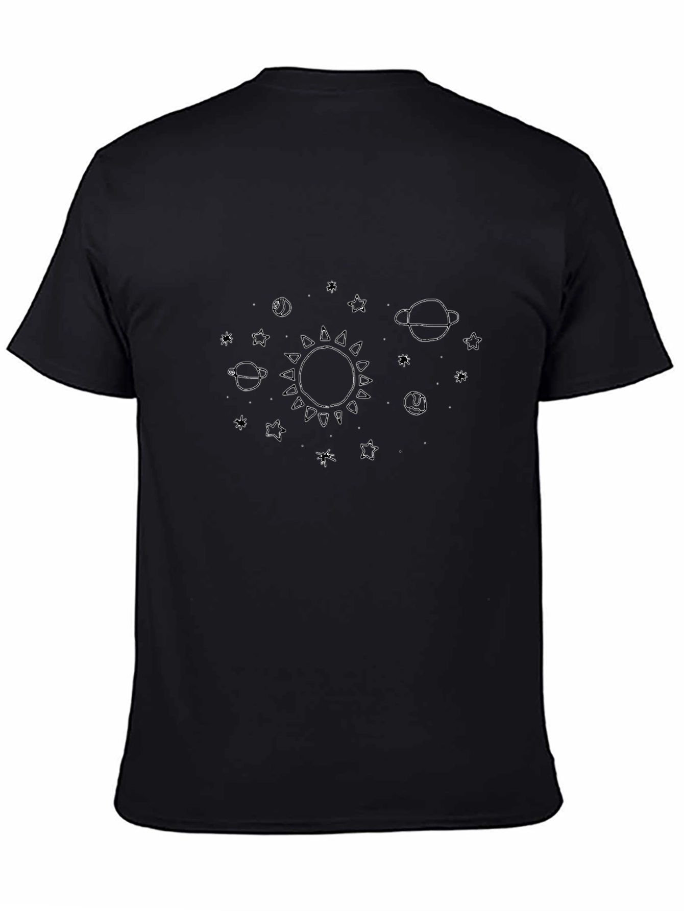 Cosmic Solar System Black T-Shirt