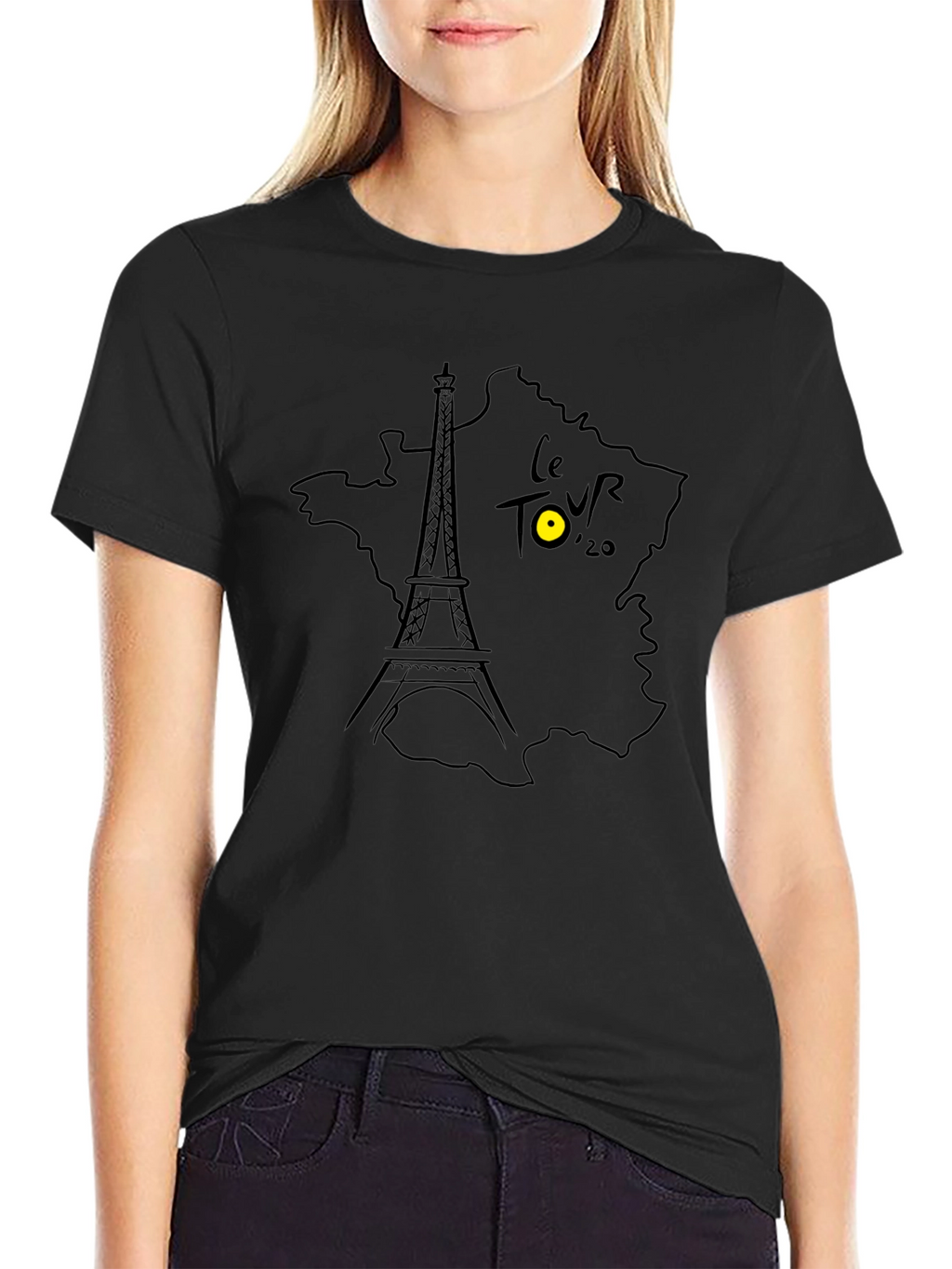 Le Tour Eiffel France Map Graphic T-Shirt