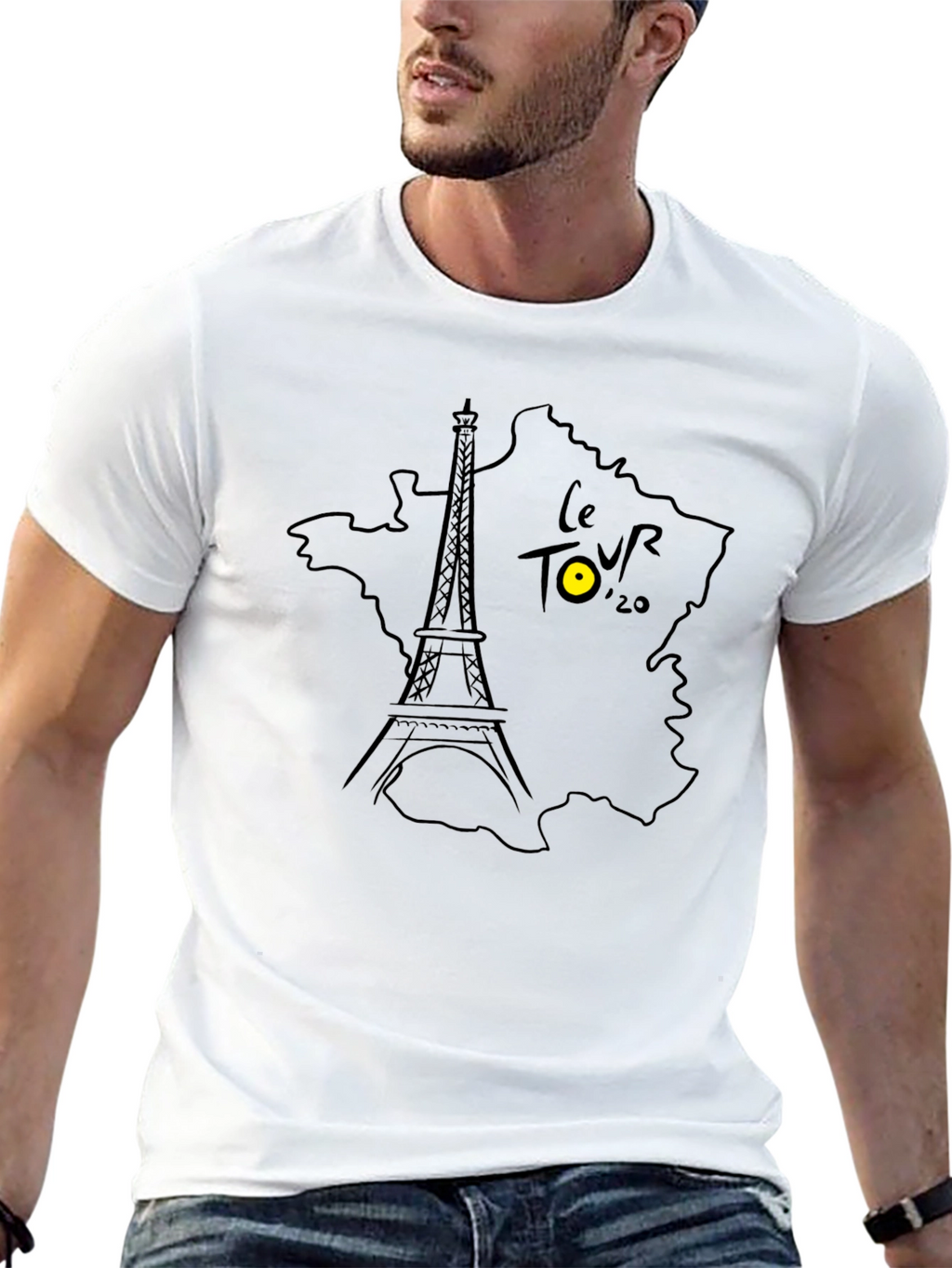 Le Tour Eiffel France Map Graphic T-Shirt