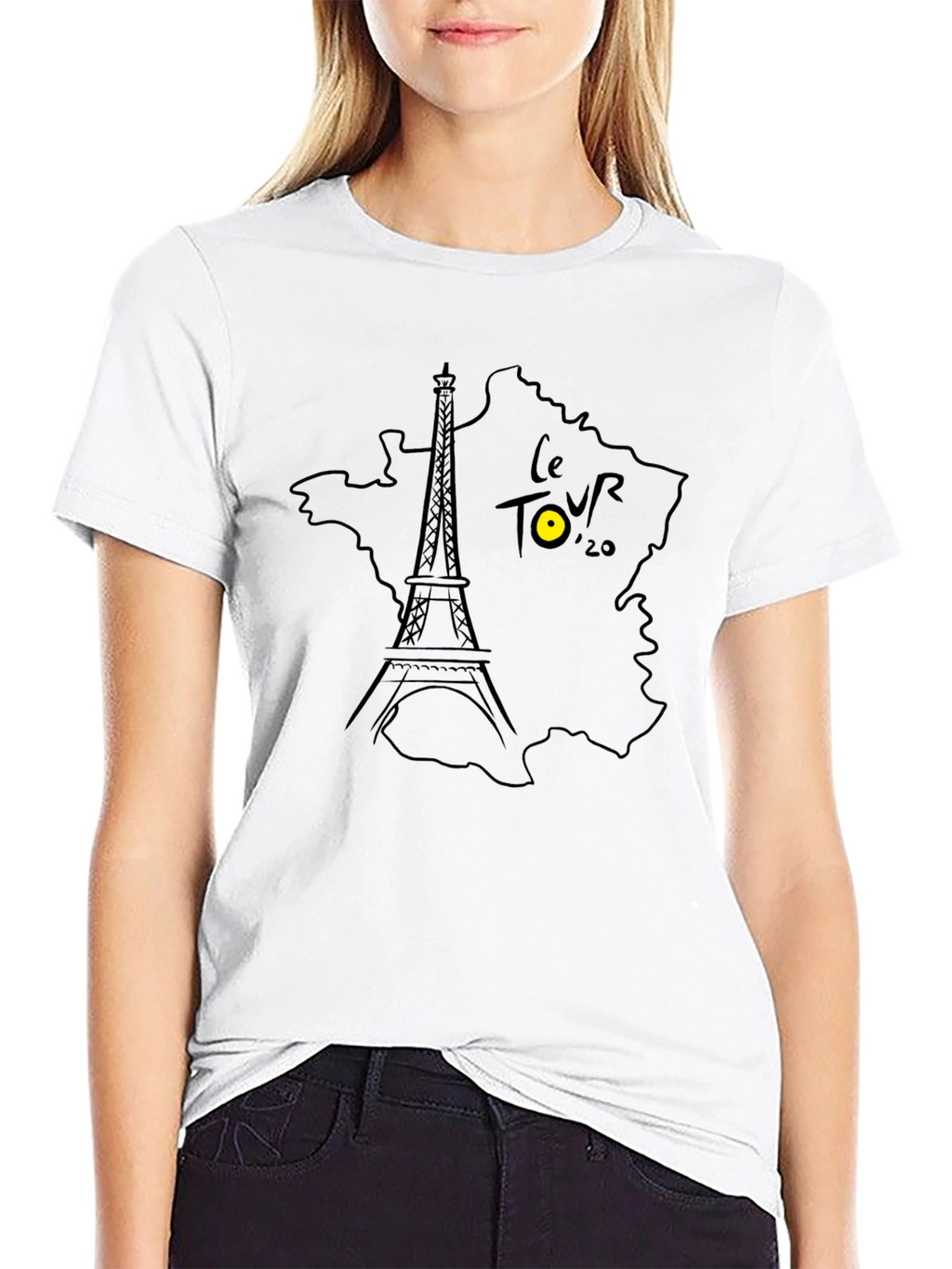 Le Tour Eiffel France Map Graphic T-Shirt