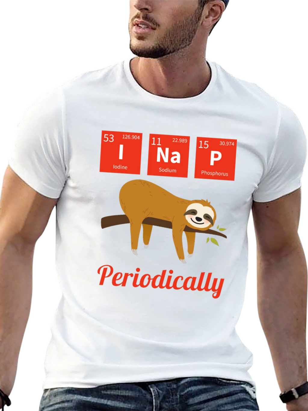 Funny Periodic Table Sloth Nap T-Shirt