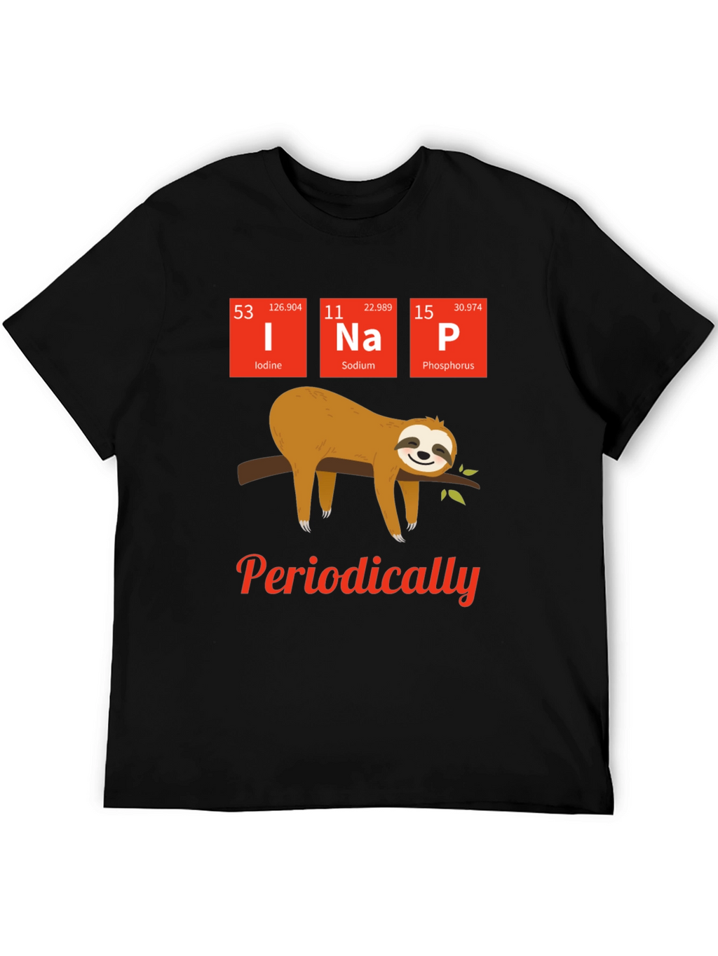 Funny Periodic Table Sloth Nap T-Shirt