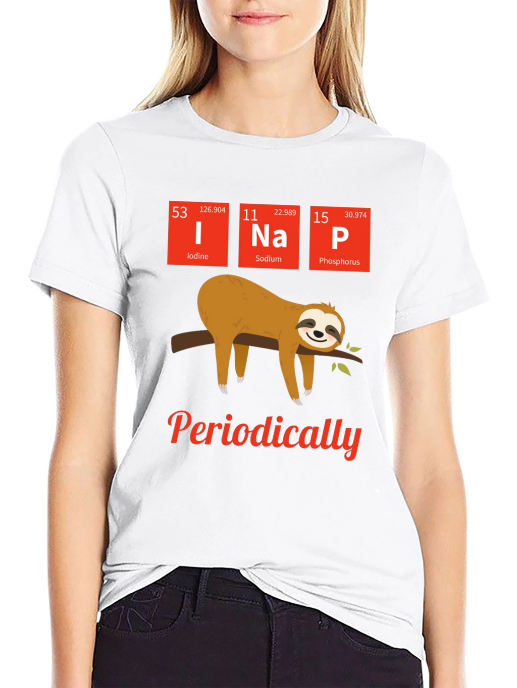 Funny Periodic Table Sloth Nap T-Shirt