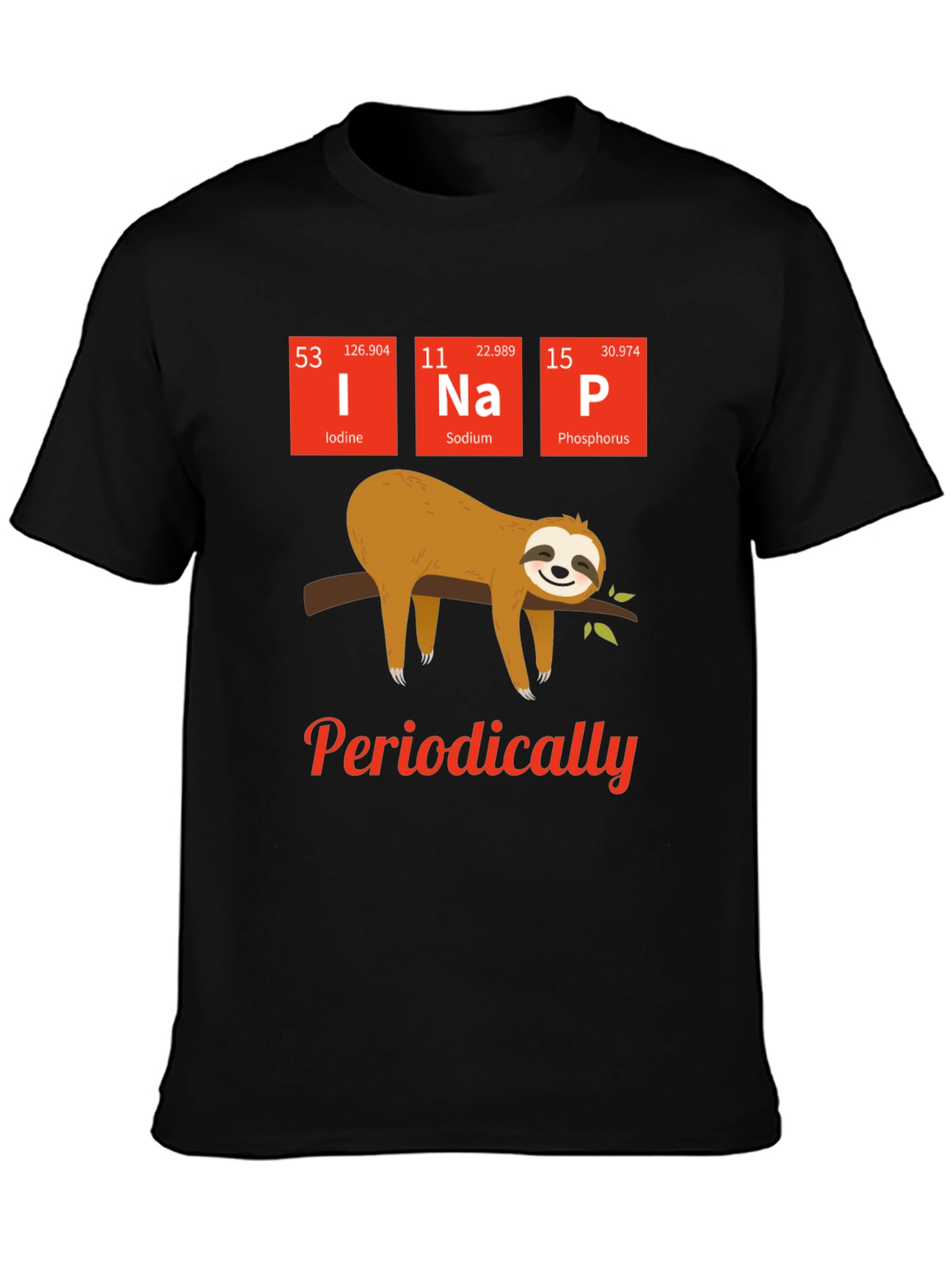Funny Periodic Table Sloth Nap T-Shirt