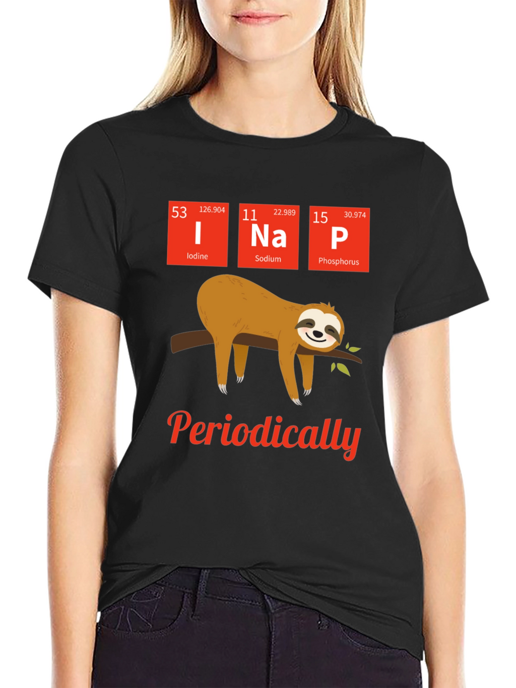 Funny Periodic Table Sloth Nap T-Shirt