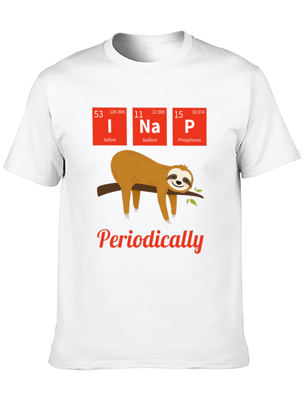 Funny Periodic Table Sloth Nap T-Shirt