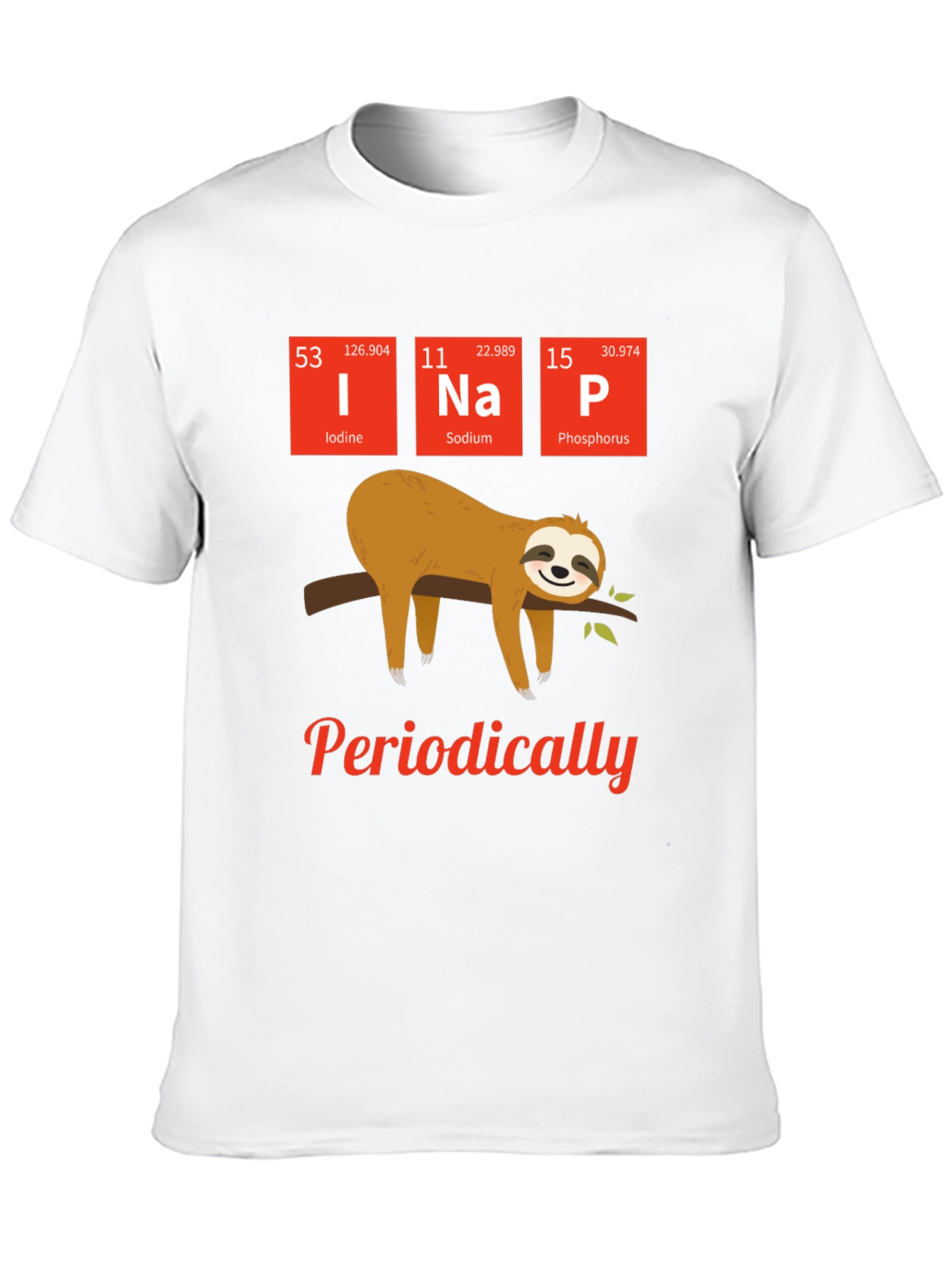 Funny Periodic Table Sloth Nap T-Shirt