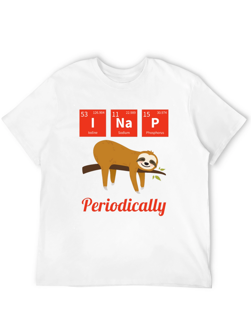 Funny Periodic Table Sloth Nap T-Shirt