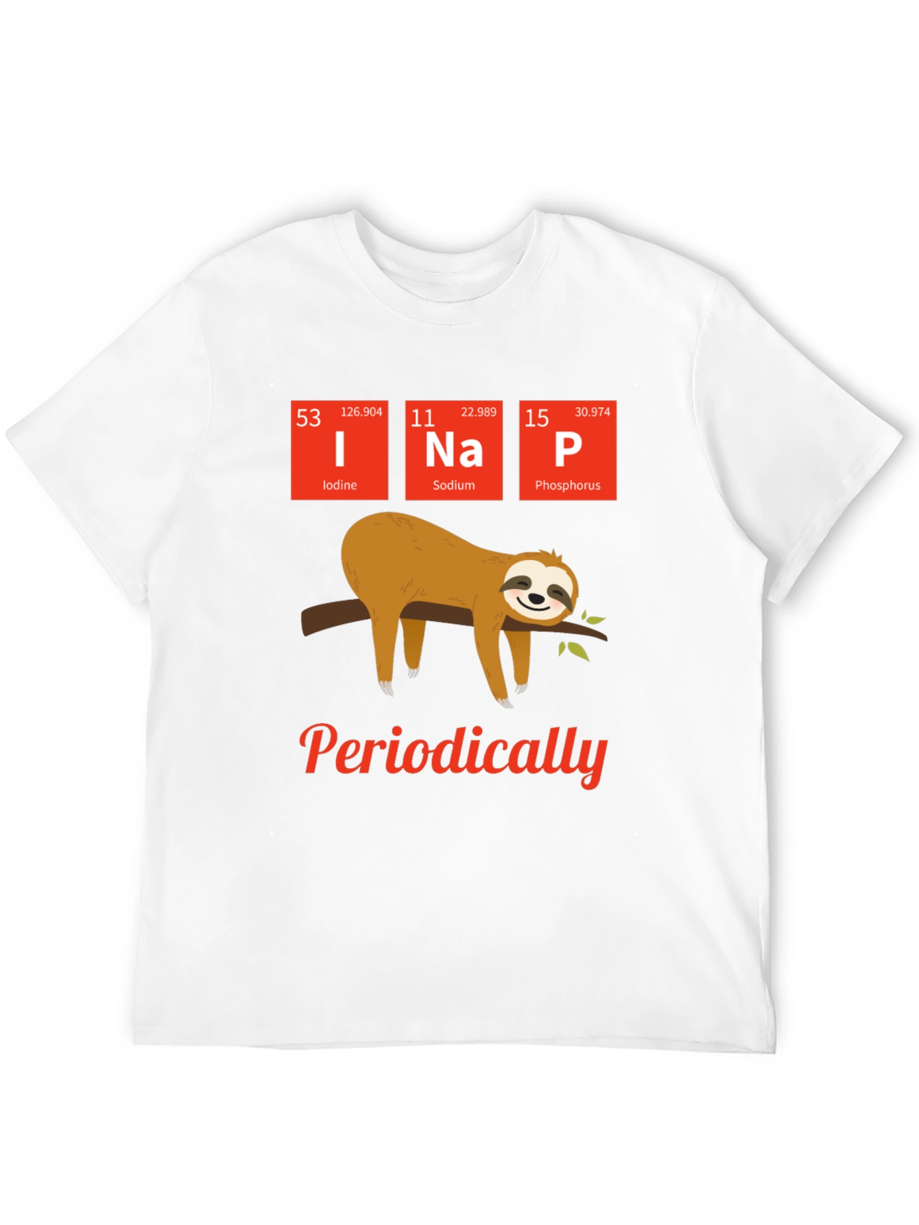 Funny Periodic Table Sloth Nap T-Shirt