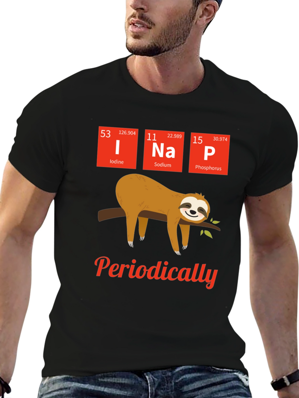 Funny Periodic Table Sloth Nap T-Shirt