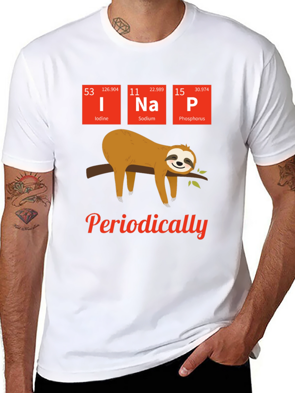 Funny Periodic Table Sloth Nap T-Shirt