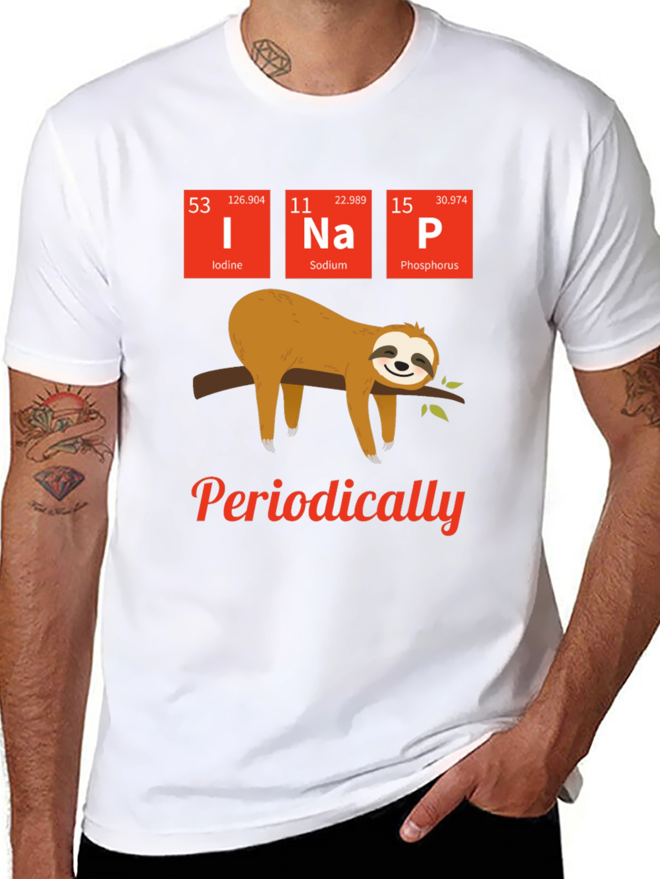 Funny Periodic Table Sloth Nap T-Shirt