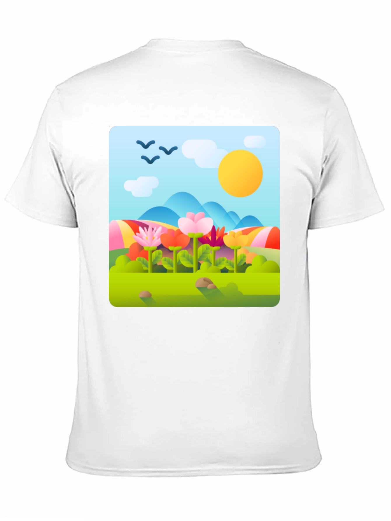 Nature Print T-Shirt - Floral Landscape