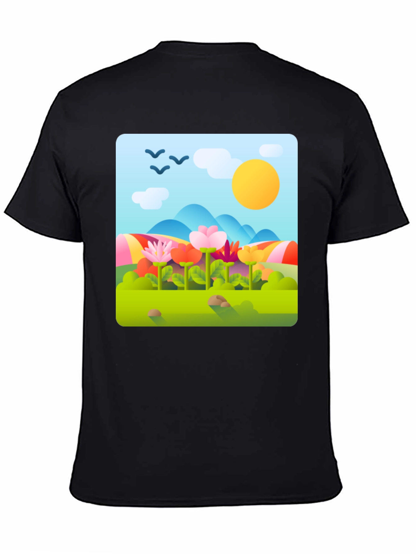 Nature Print T-Shirt - Floral Landscape