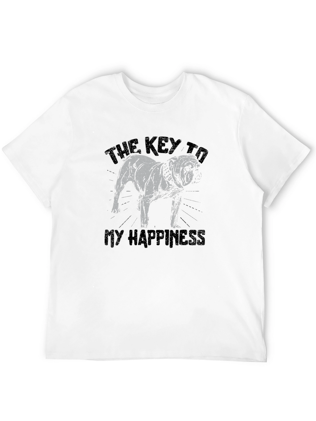 Bulldog Happiness Graphic T-Shirt - Black