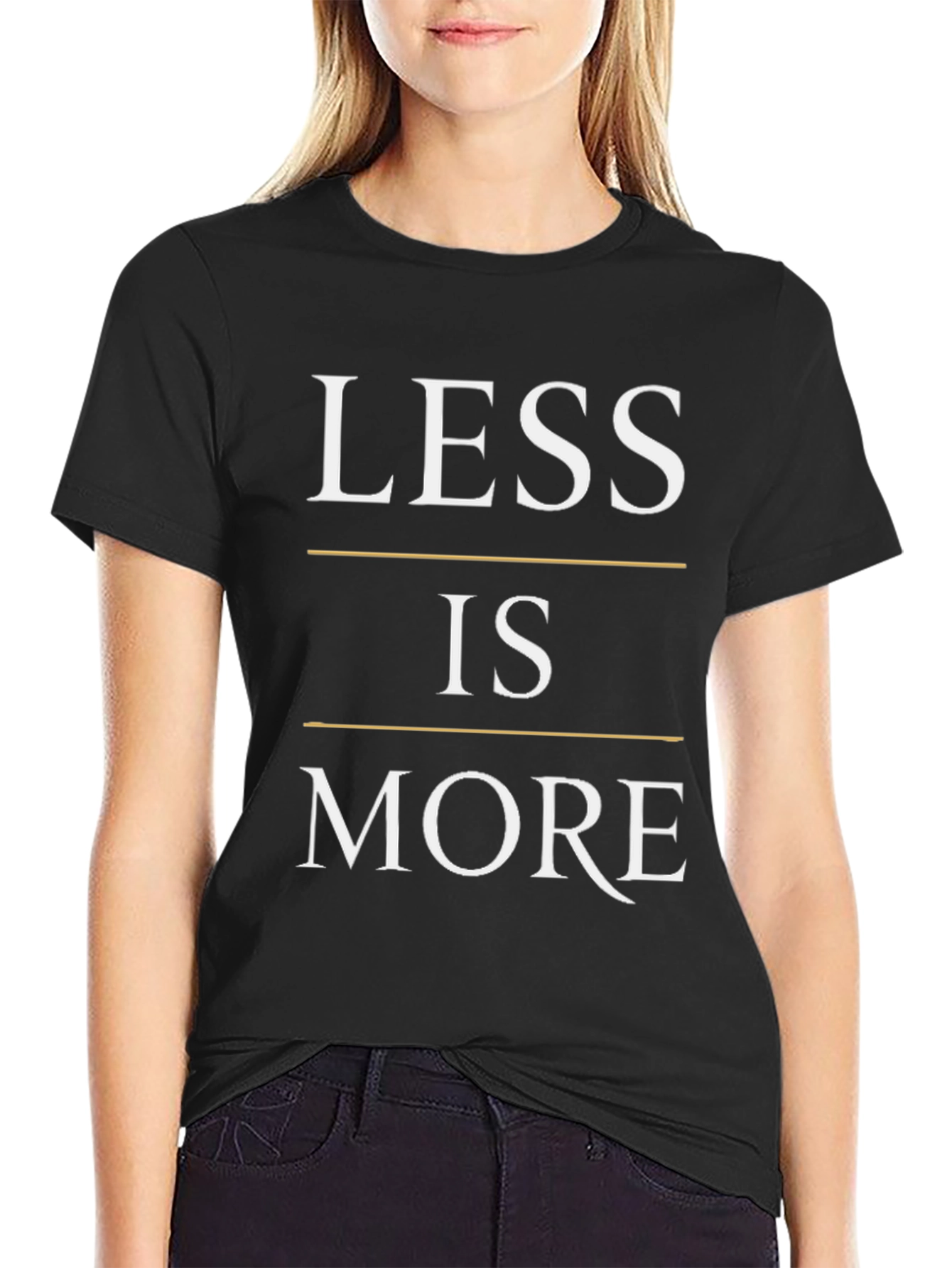 Less is More Graphic T-Shirt - Black Minimalist Design