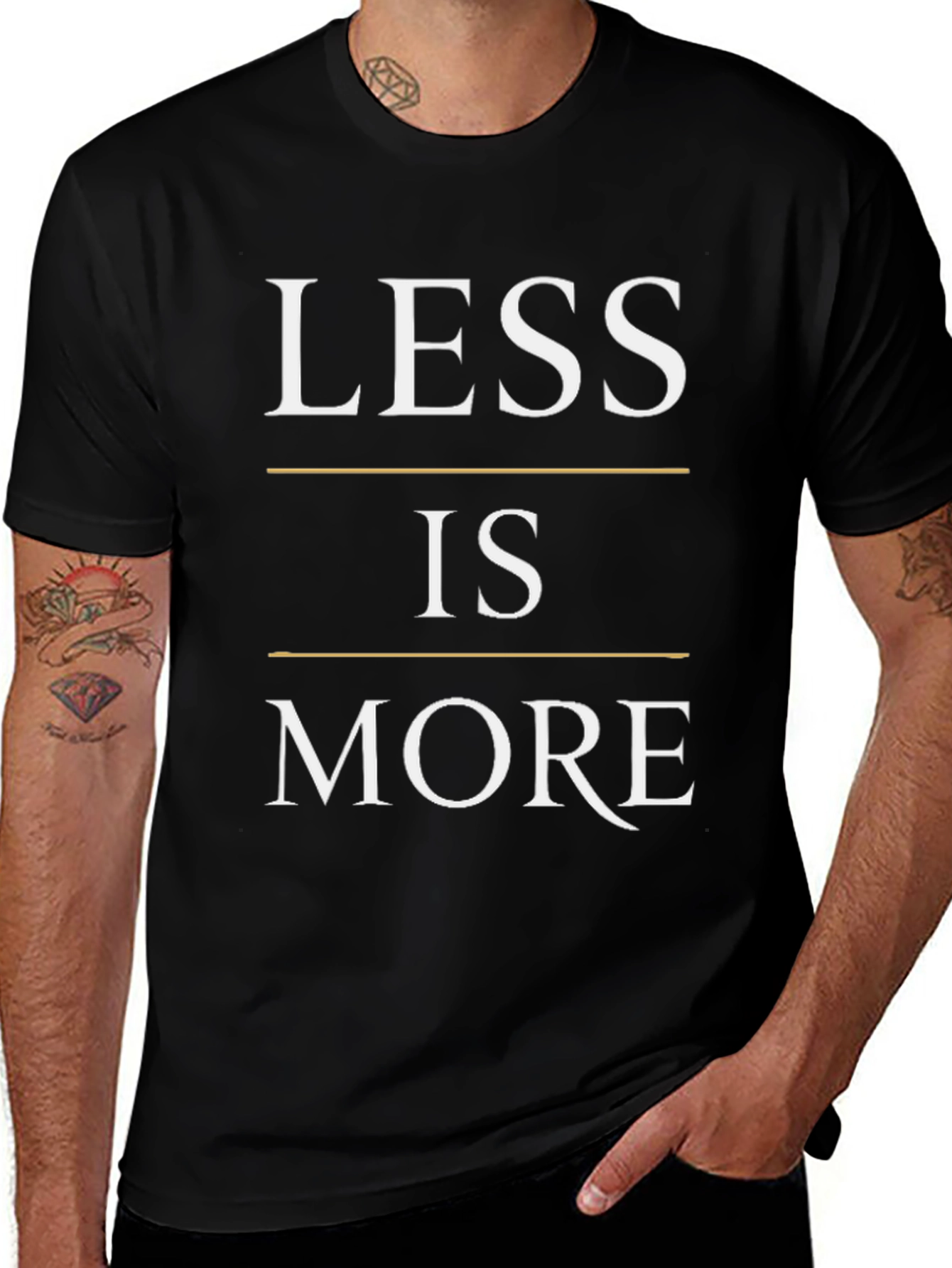 Less is More Graphic T-Shirt - Black Minimalist Design