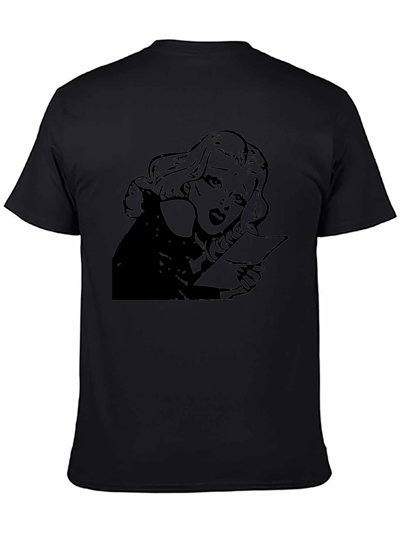 Vintage Comic Style Graphic Tee - Black