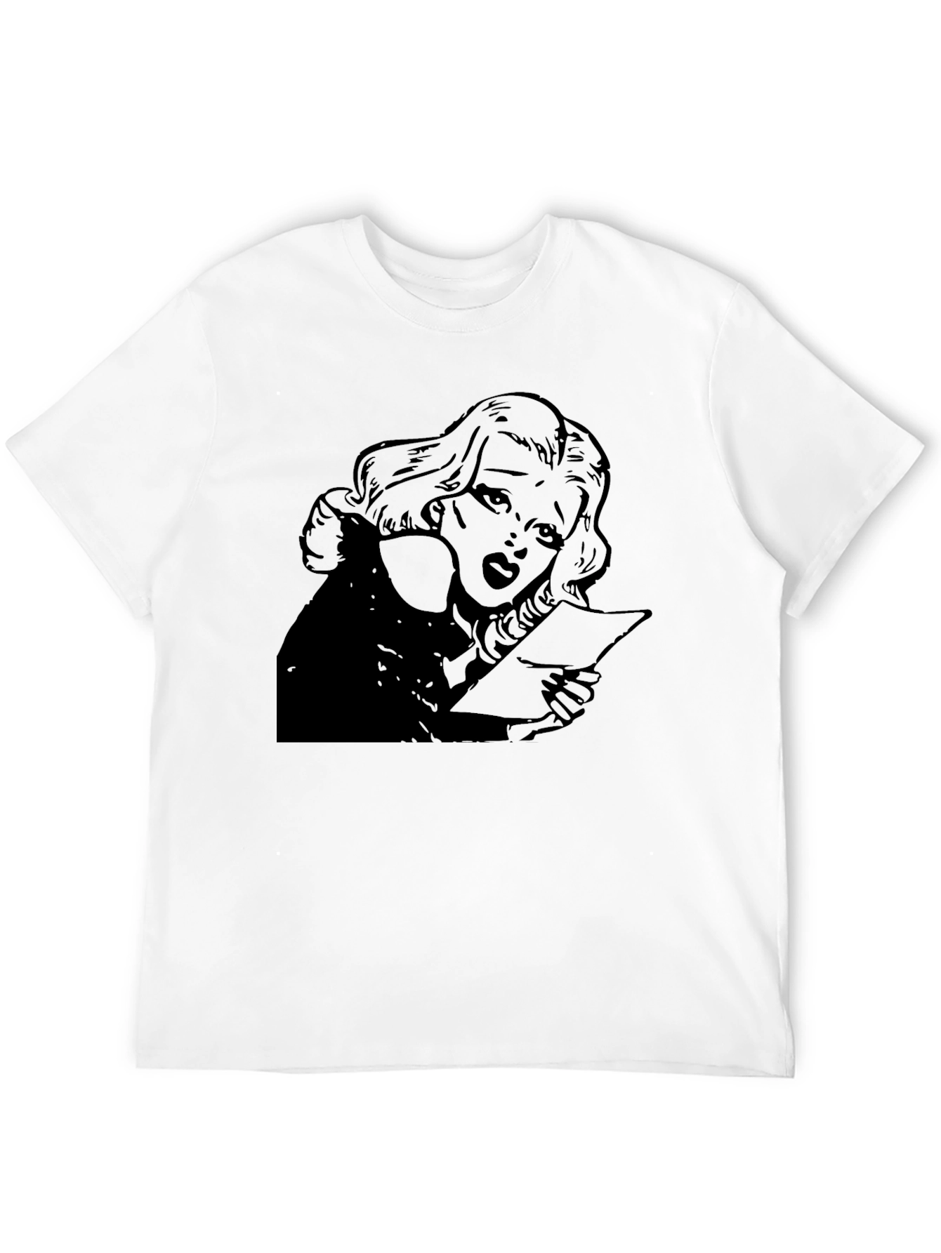 Vintage Comic Style Graphic Tee - Black