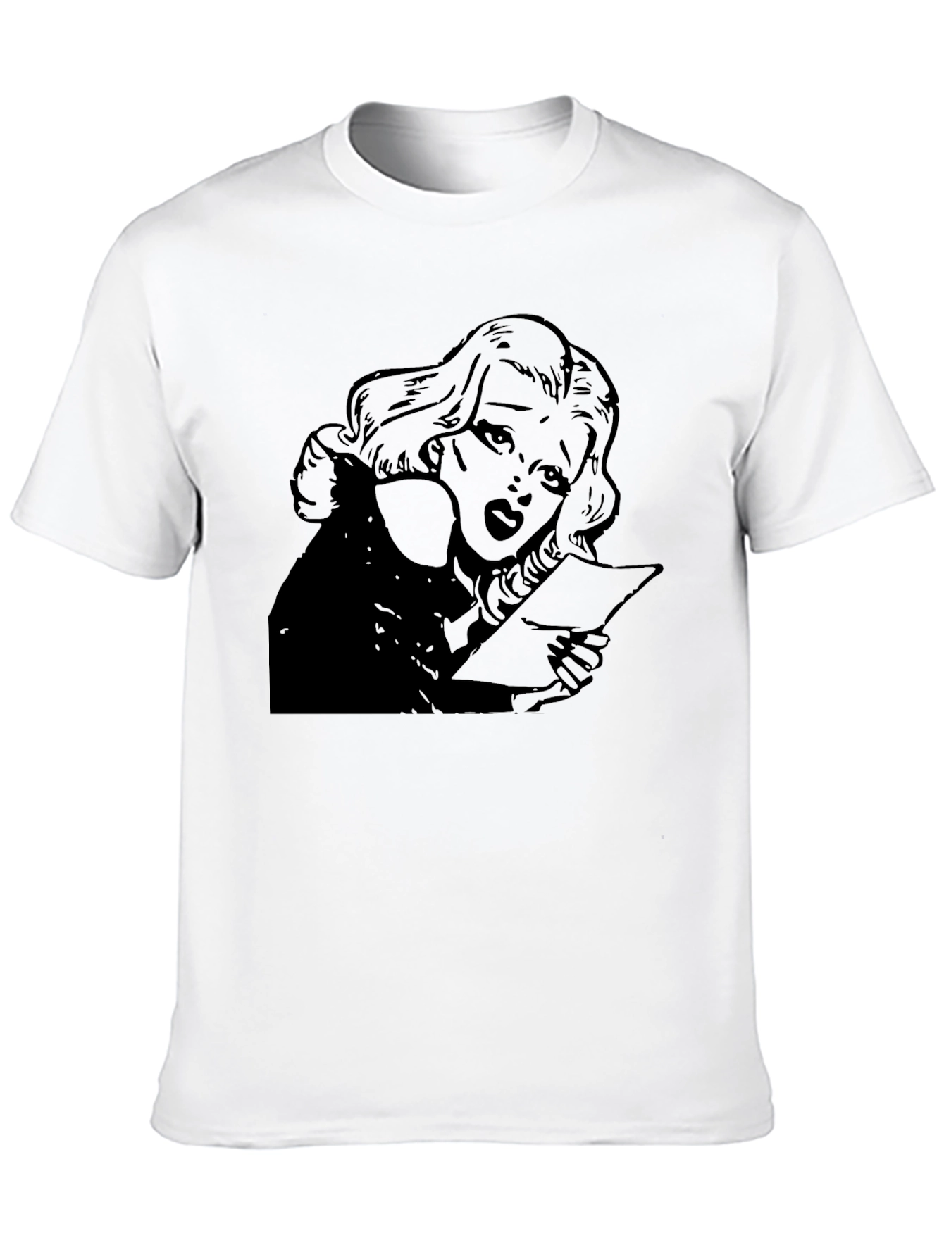 Vintage Comic Style Graphic Tee - Black