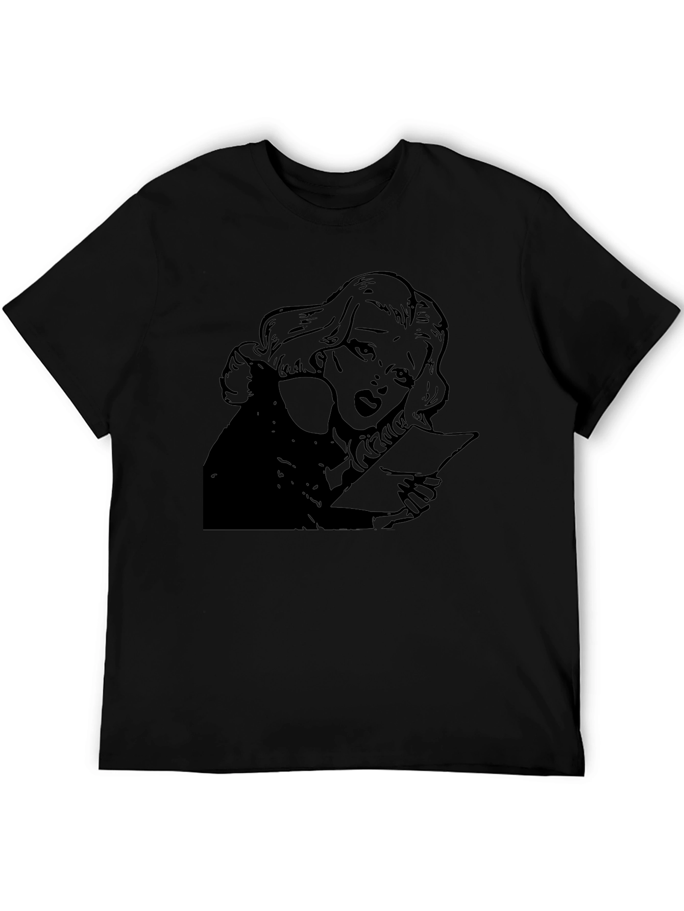 Vintage Comic Style Graphic Tee - Black