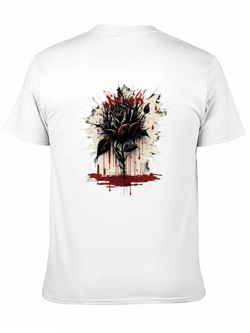 Dark Rose Graphic Tee - Edgy Black T-Shirt