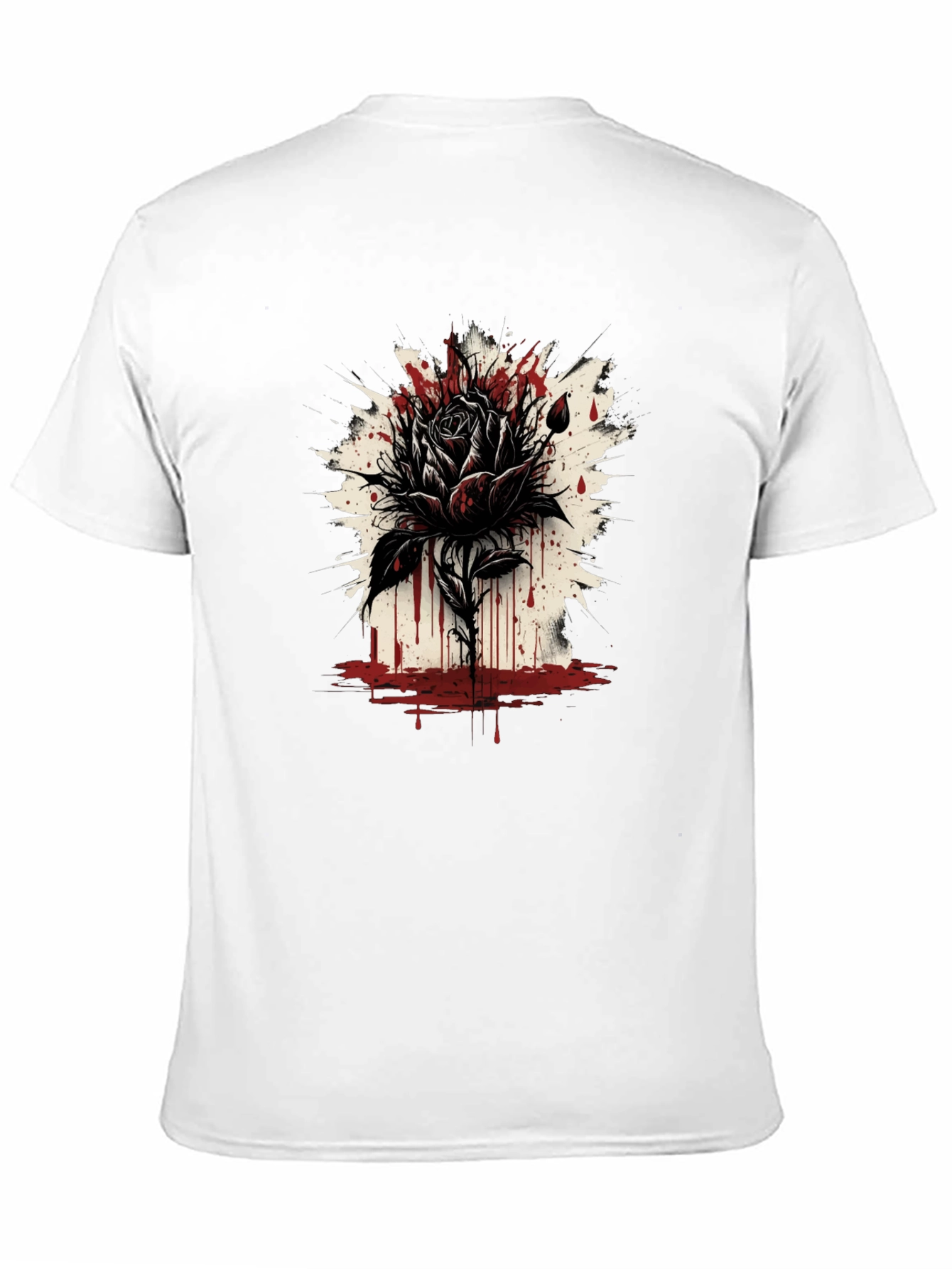 Dark Rose Graphic Tee - Edgy Black T-Shirt
