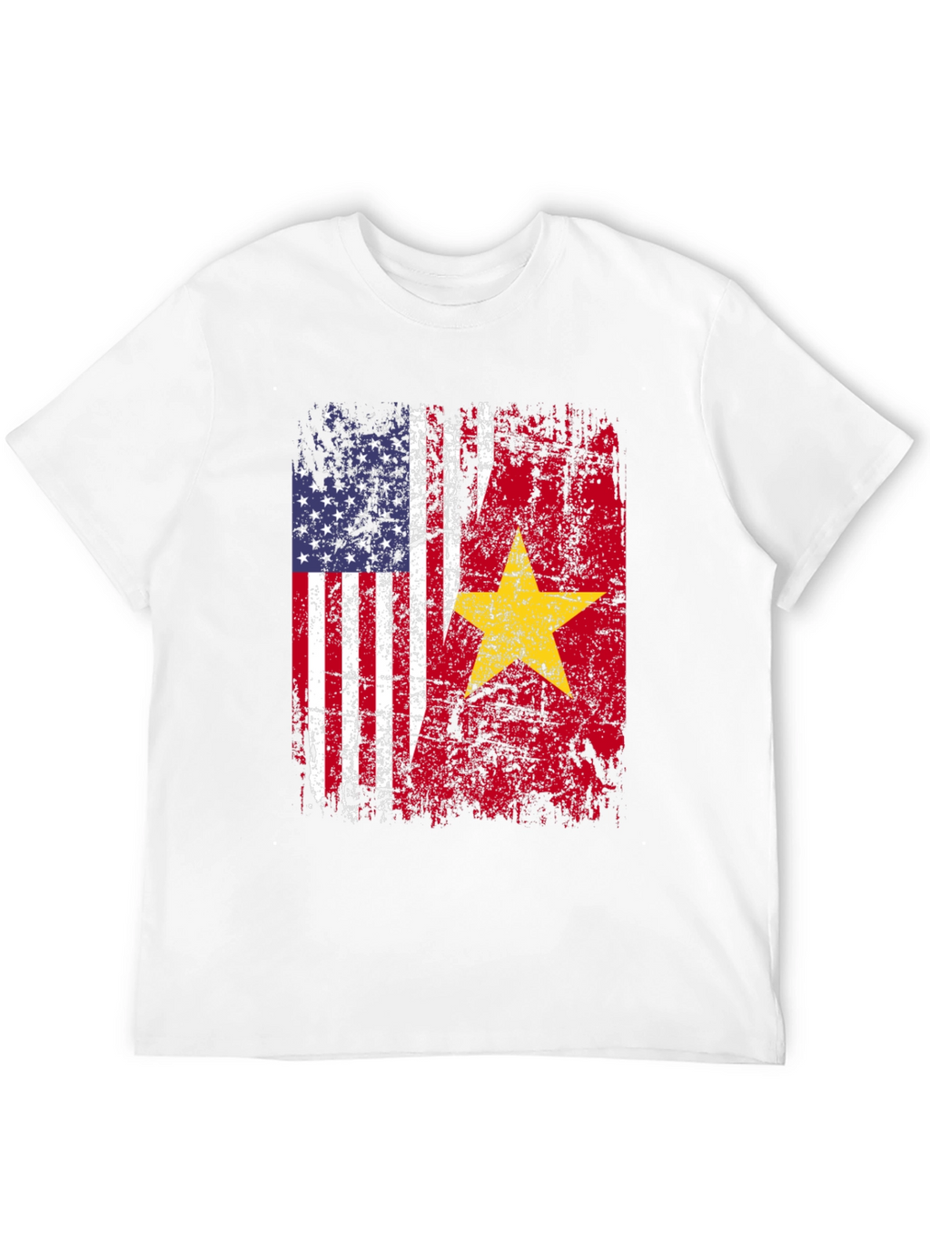 USA & Vietnam Flag Distressed T-Shirt