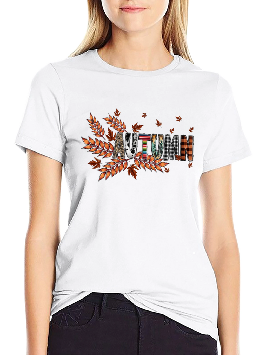 Autumn Graphic Tee - Fall Vibes Black T-Shirt