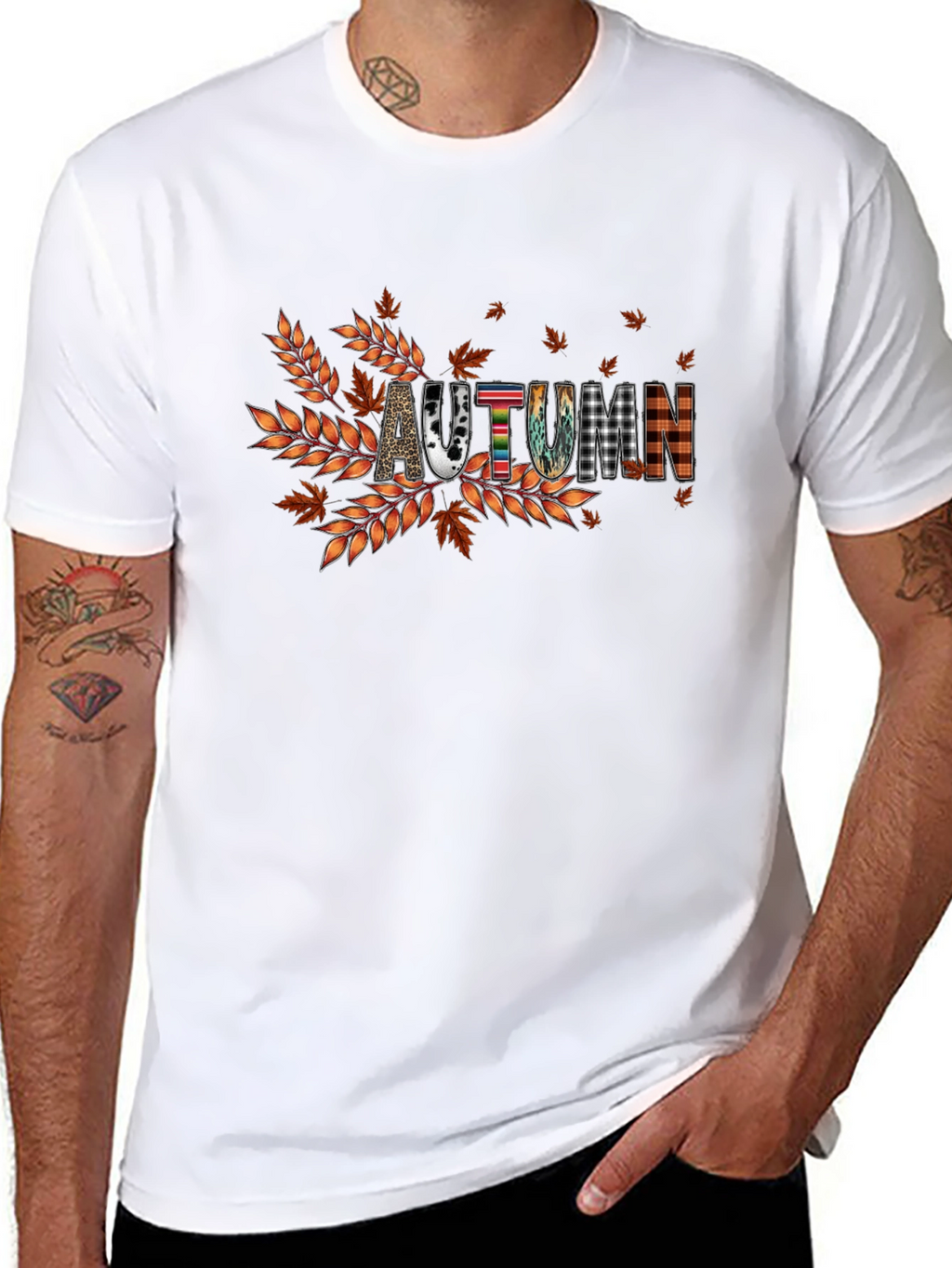 Autumn Graphic Tee - Fall Vibes Black T-Shirt