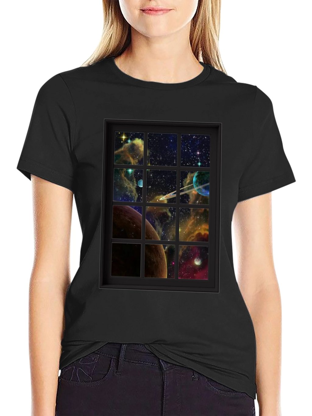 Galaxy Window T-Shirt - Space View Graphic Tee