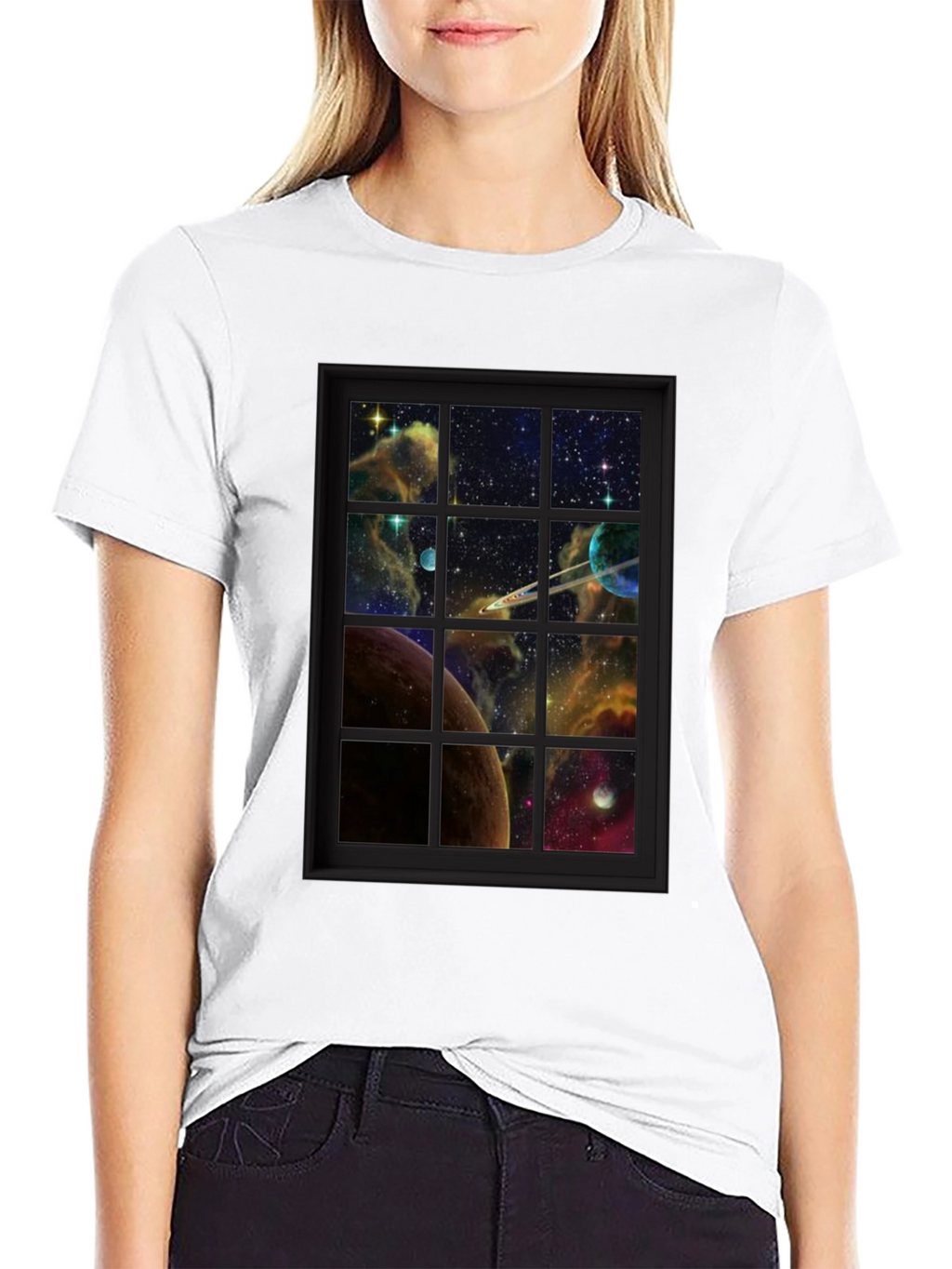 Galaxy Window T-Shirt - Space View Graphic Tee