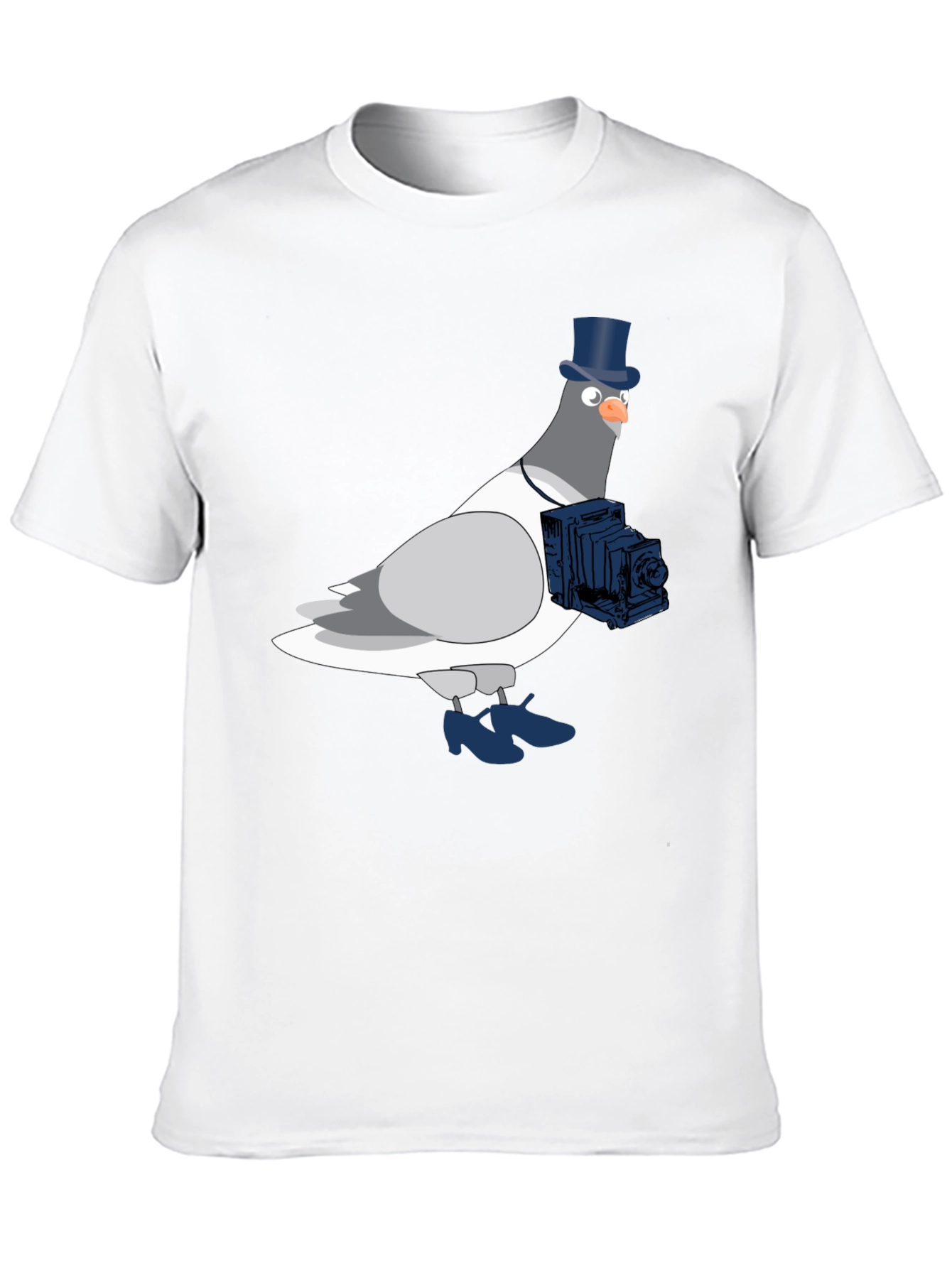 Pigeon Photographer Graphic T-Shirt - Black
