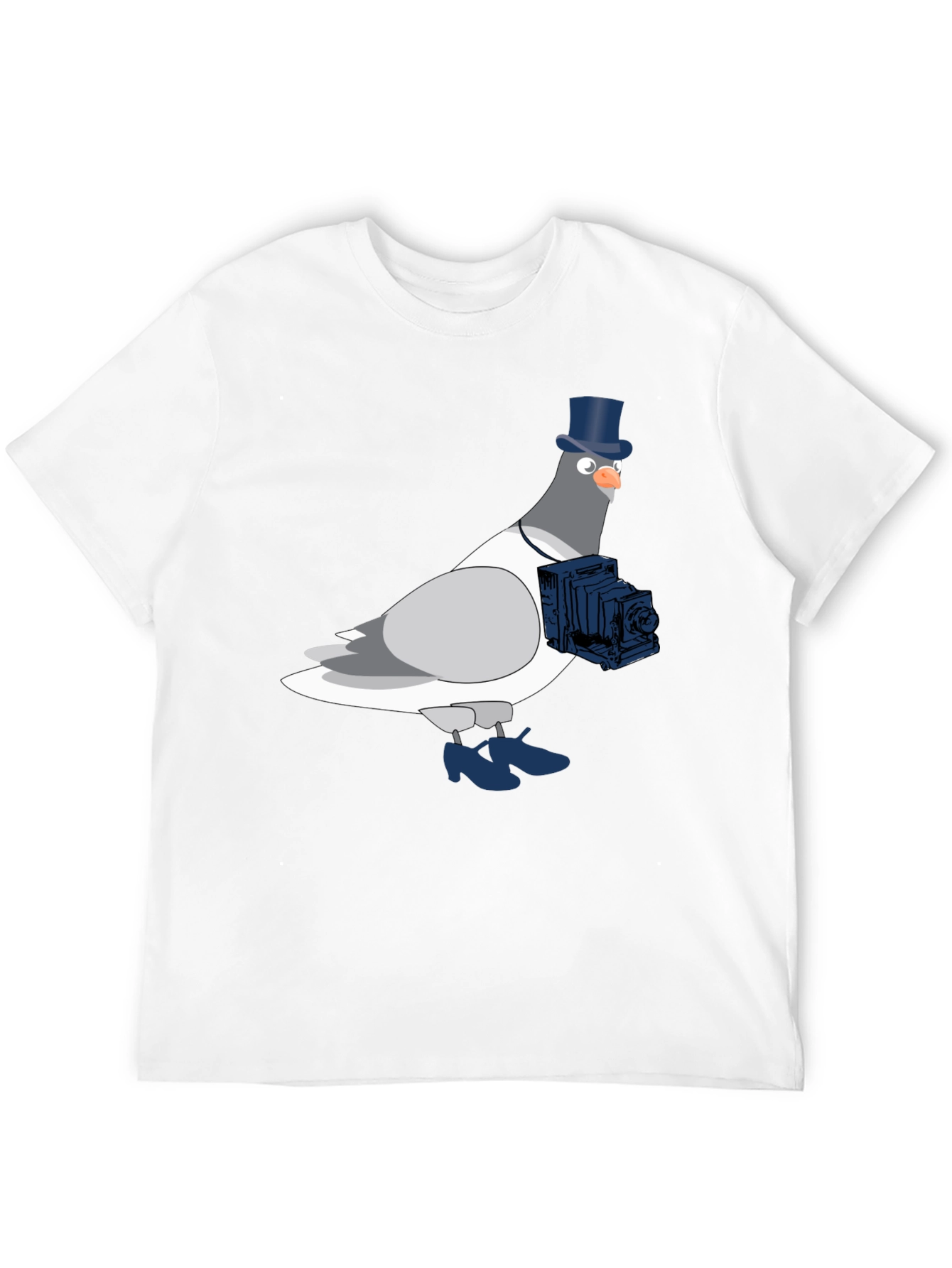 Pigeon Photographer Graphic T-Shirt - Black