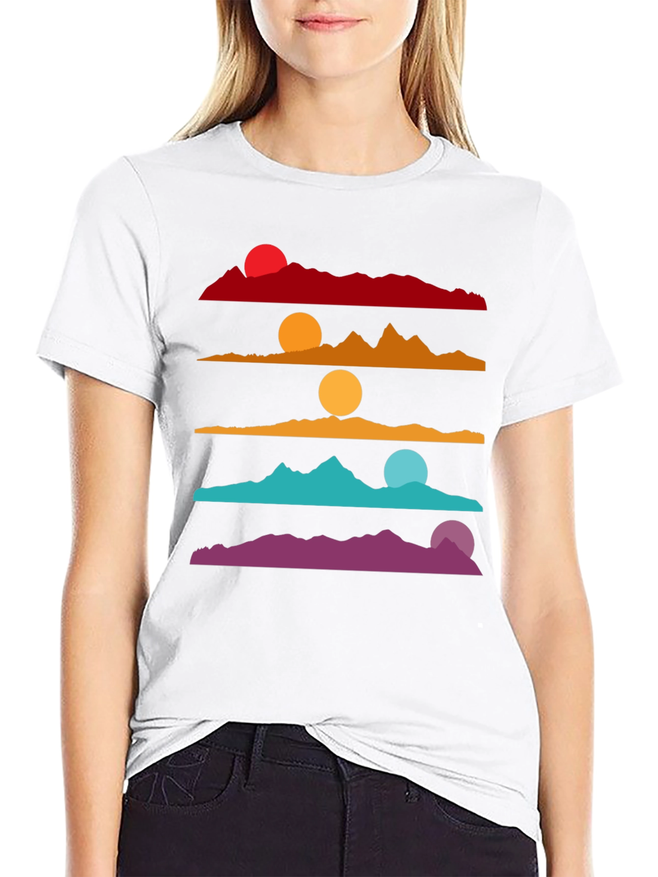 Colorful Sunset Landscape Graphic T-Shirt