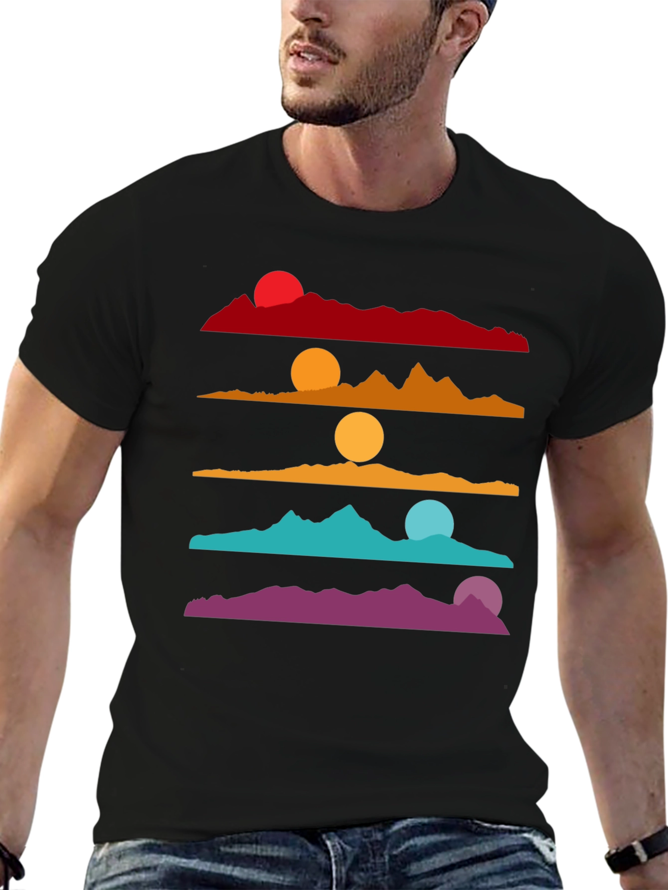Colorful Sunset Landscape Graphic T-Shirt