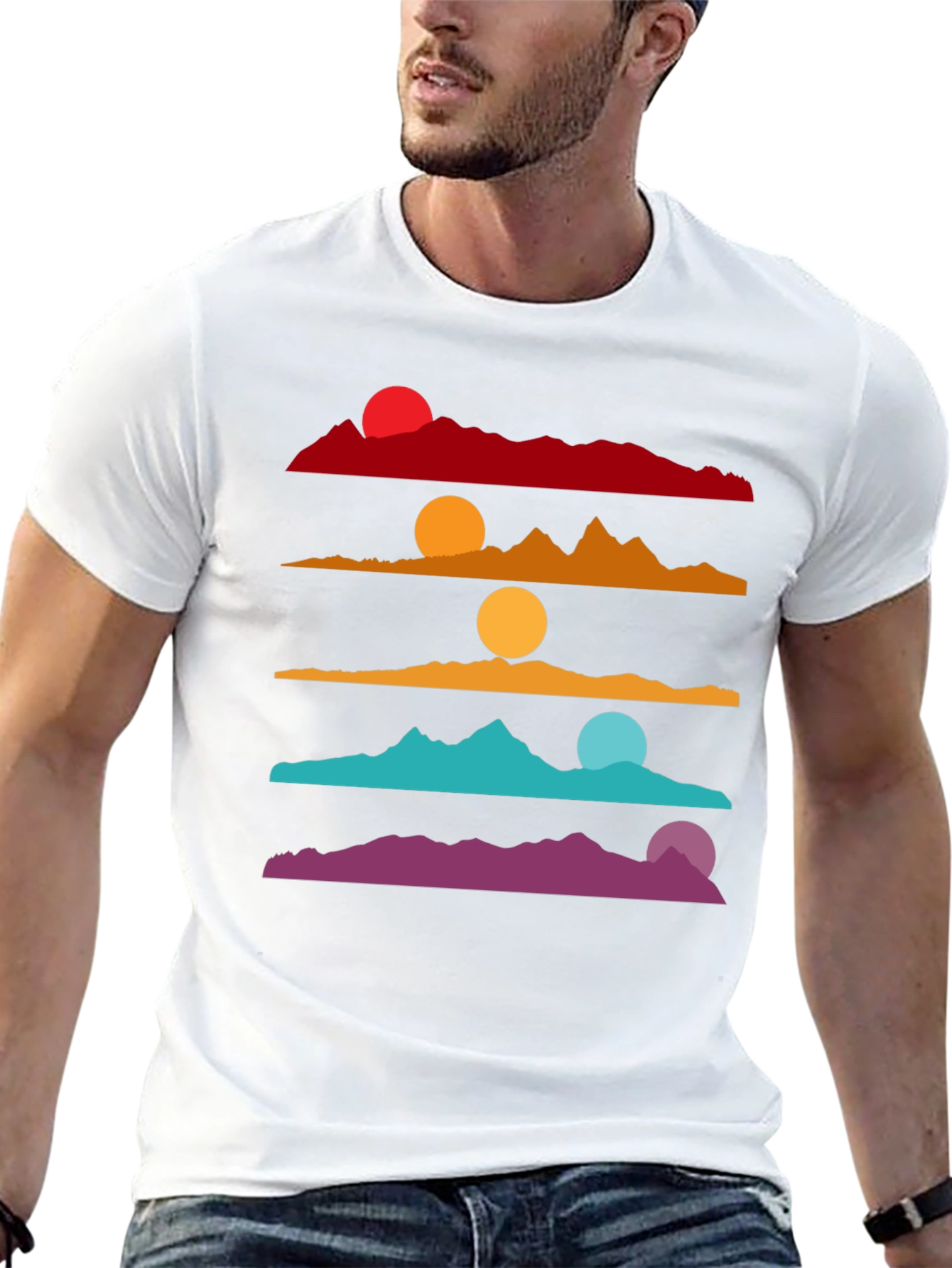 Colorful Sunset Landscape Graphic T-Shirt