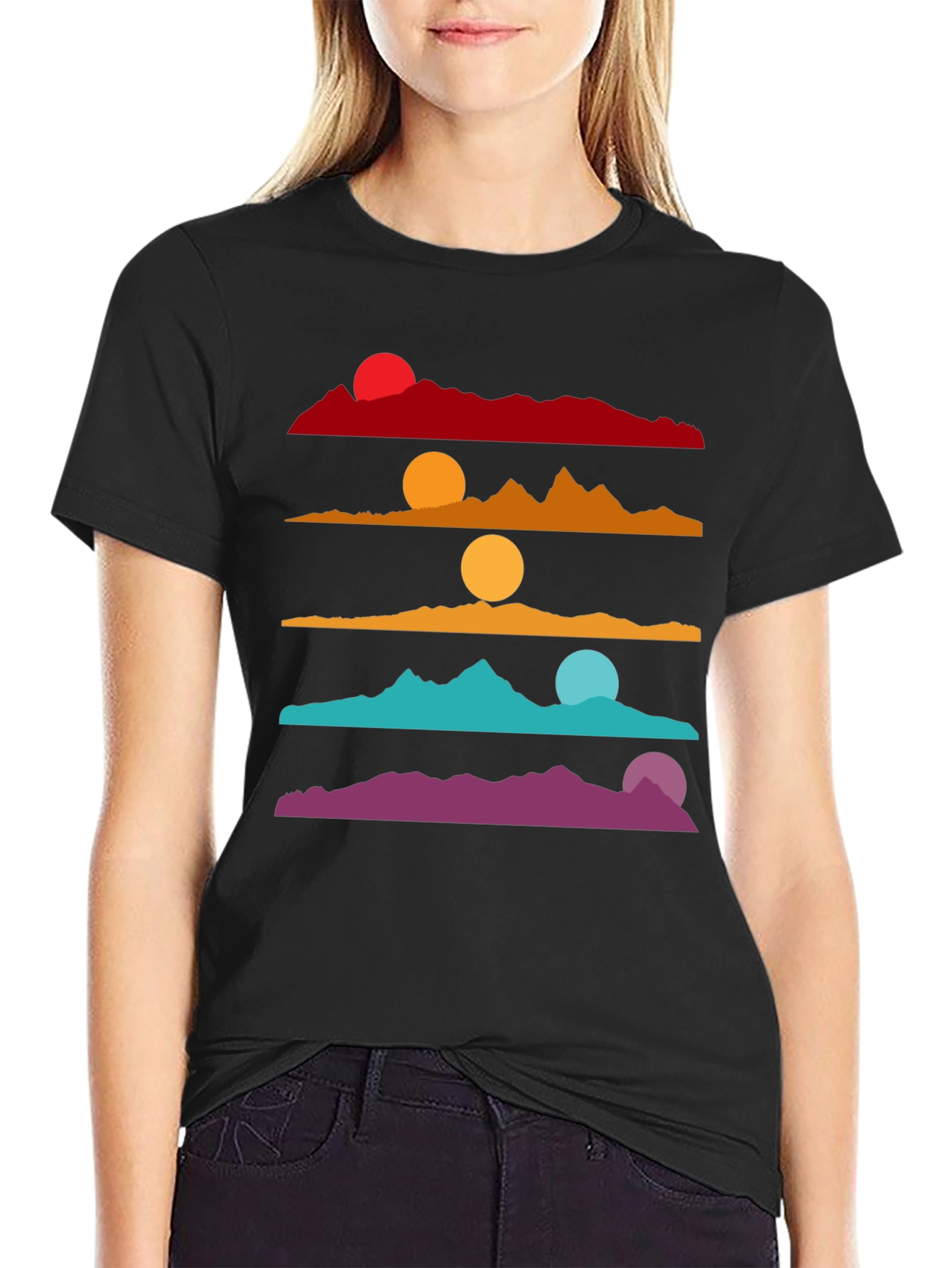 Colorful Sunset Landscape Graphic T-Shirt