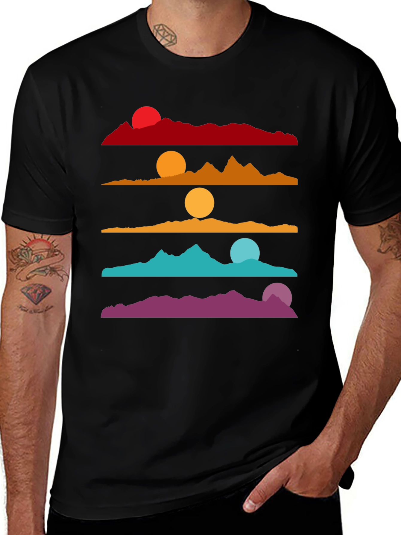 Colorful Sunset Landscape Graphic T-Shirt