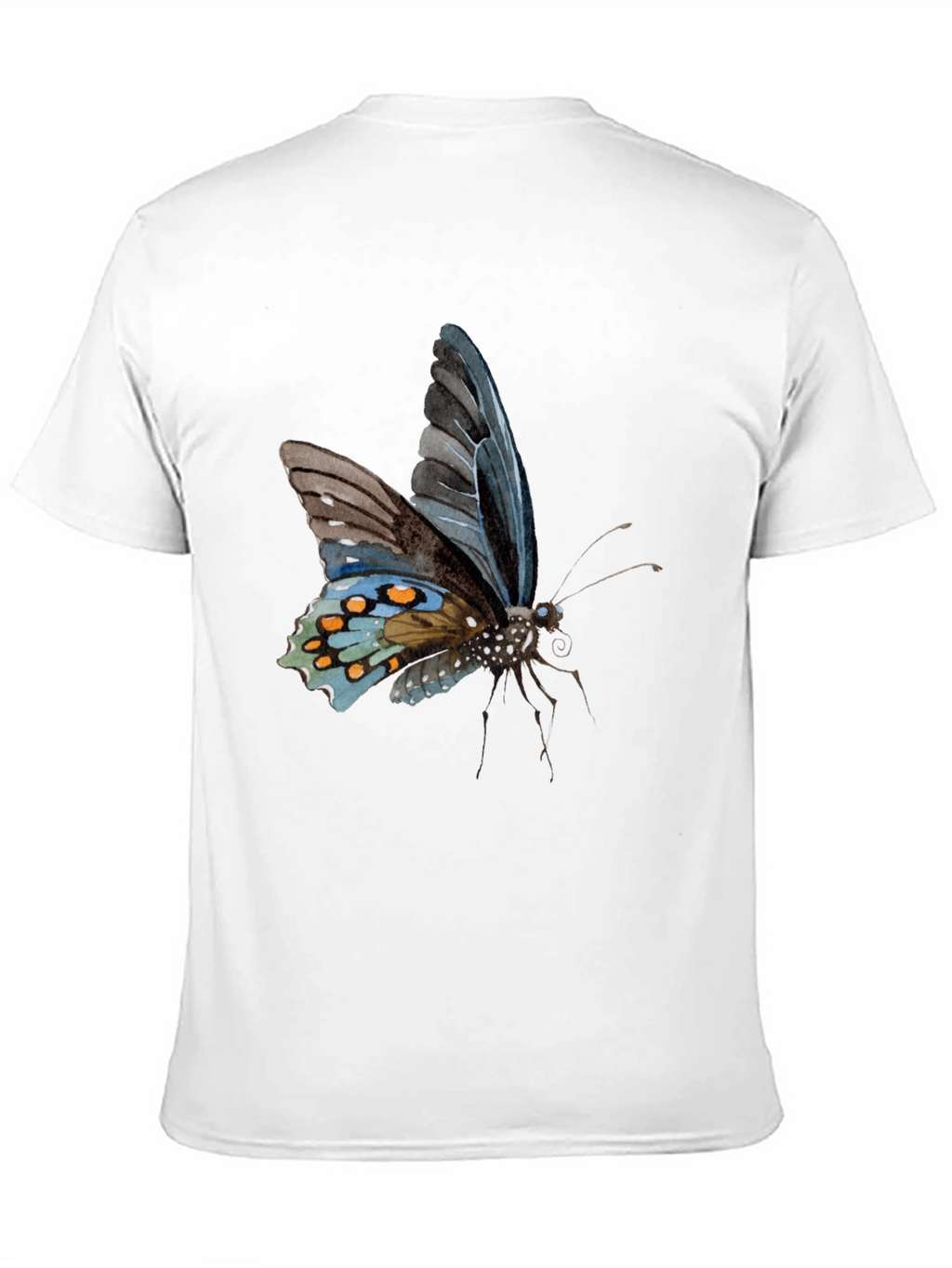 Butterfly Print Black T-Shirt