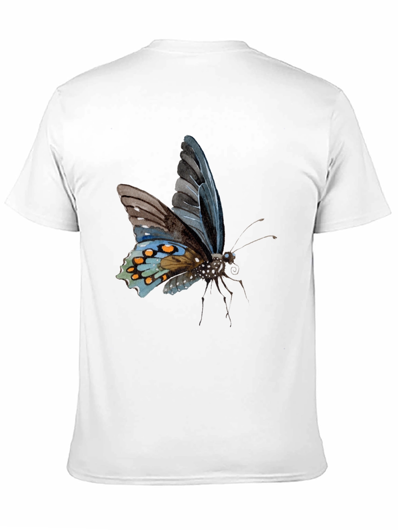 Butterfly Print Black T-Shirt