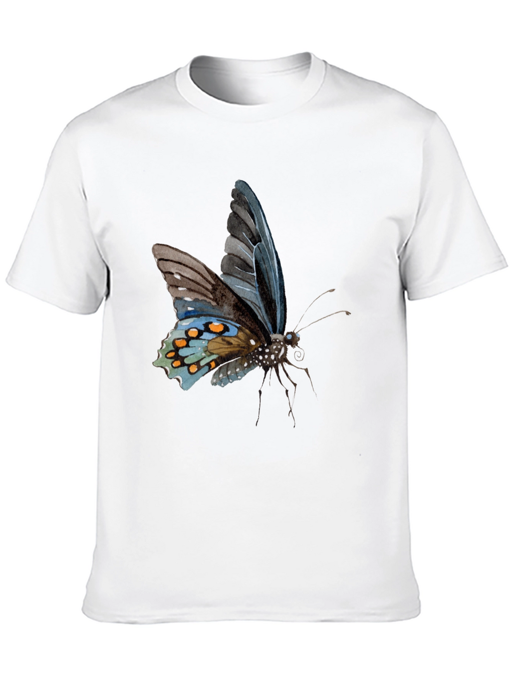 Butterfly Print Black T-Shirt
