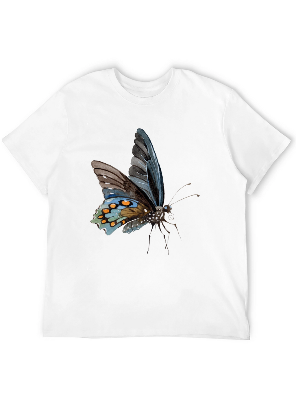 Butterfly Print Black T-Shirt