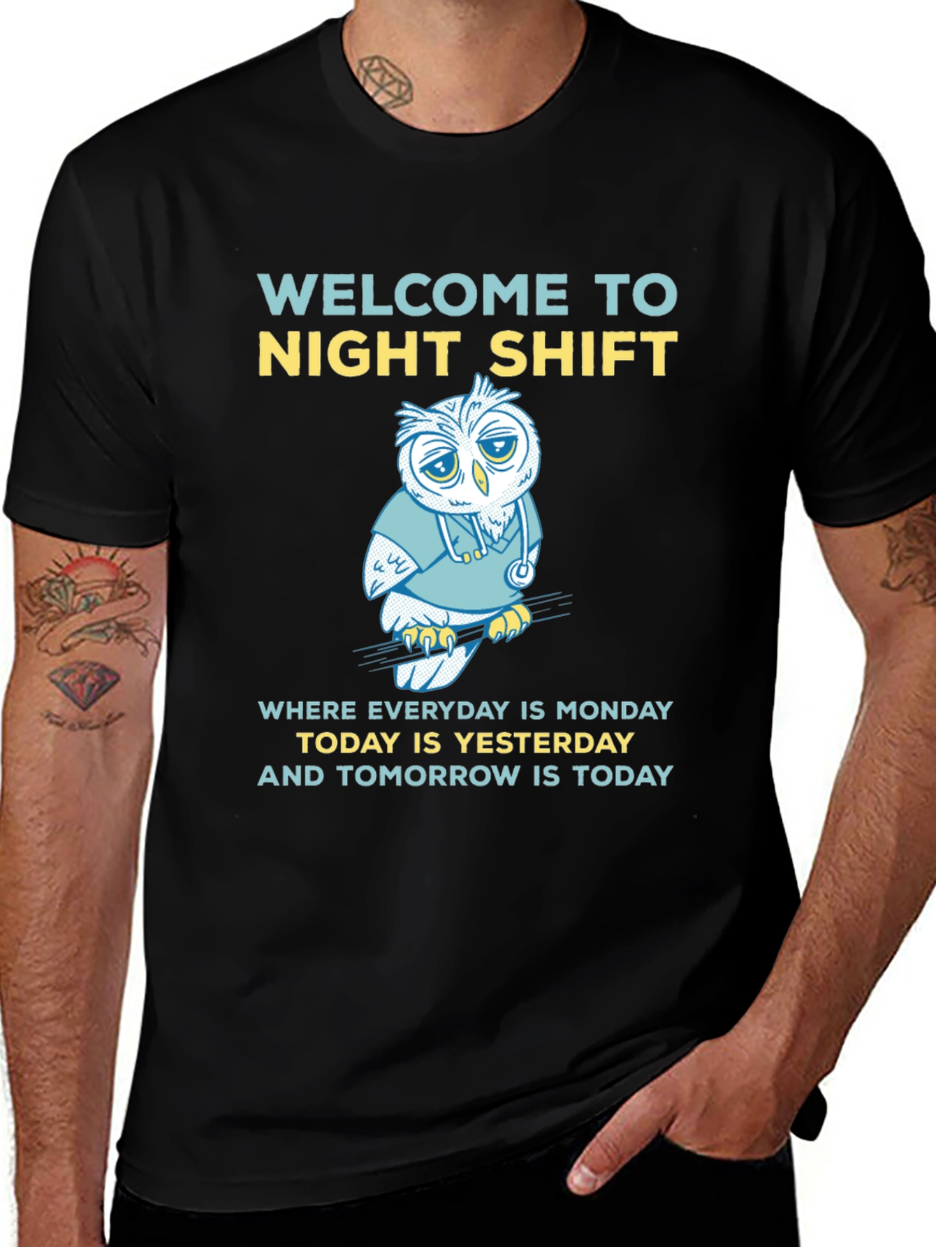 Night Shift Owl T-Shirt - Medical Humor Tee